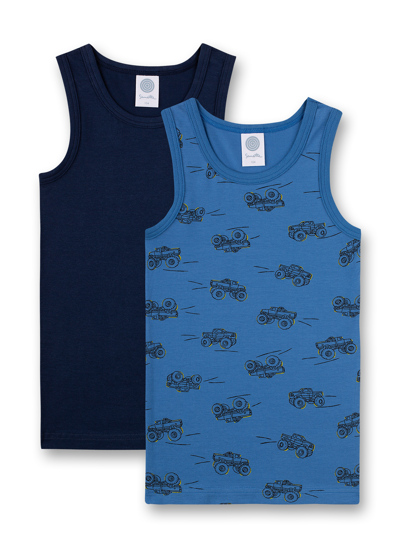 Jungen-Unterhemd (Doppelpack) Blau und Dunkelblau Bigfoot