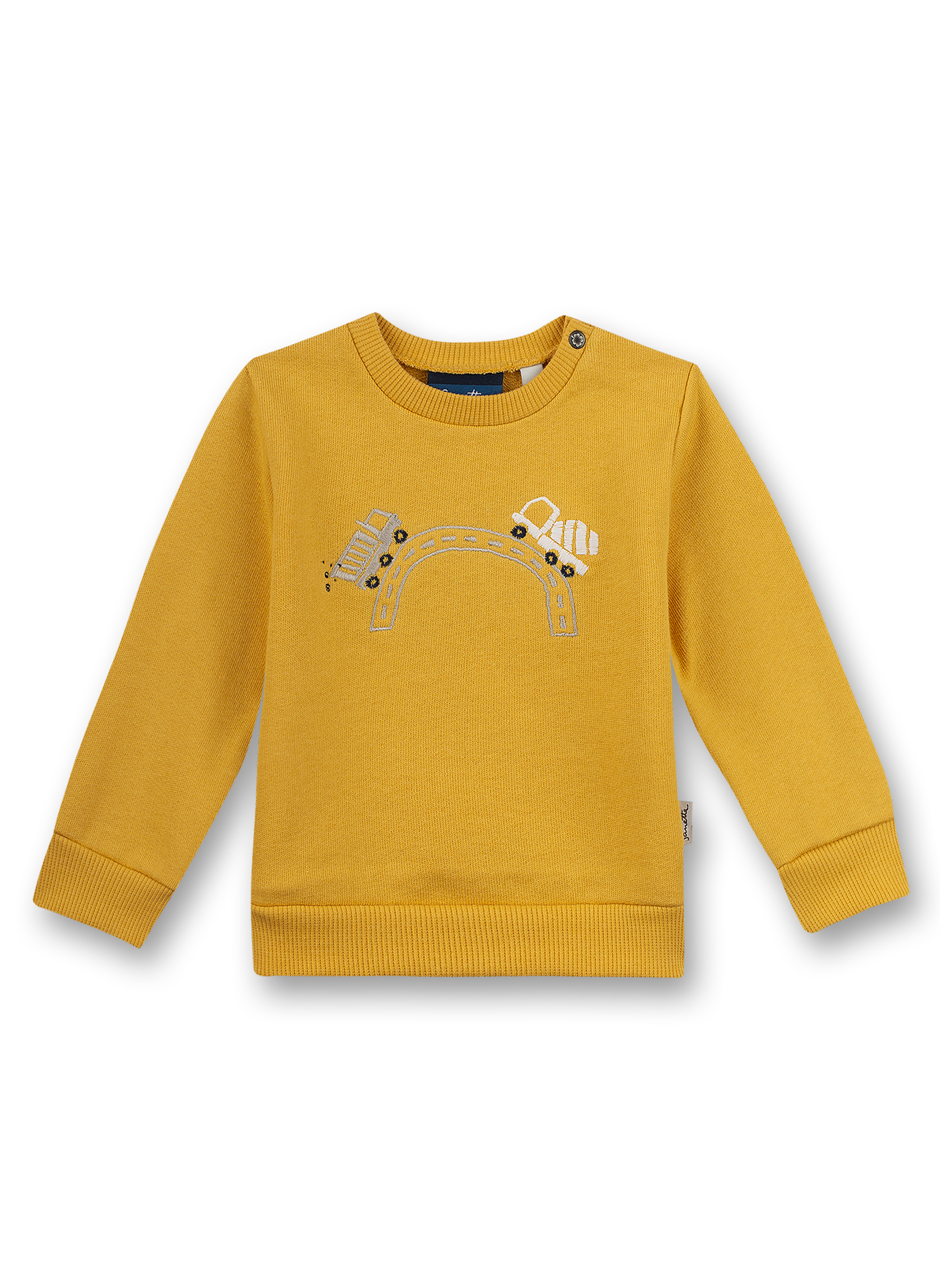 Kinderpullover, Sweatshirt, Gelb, Rundhalsausschnitt, Aufdruck