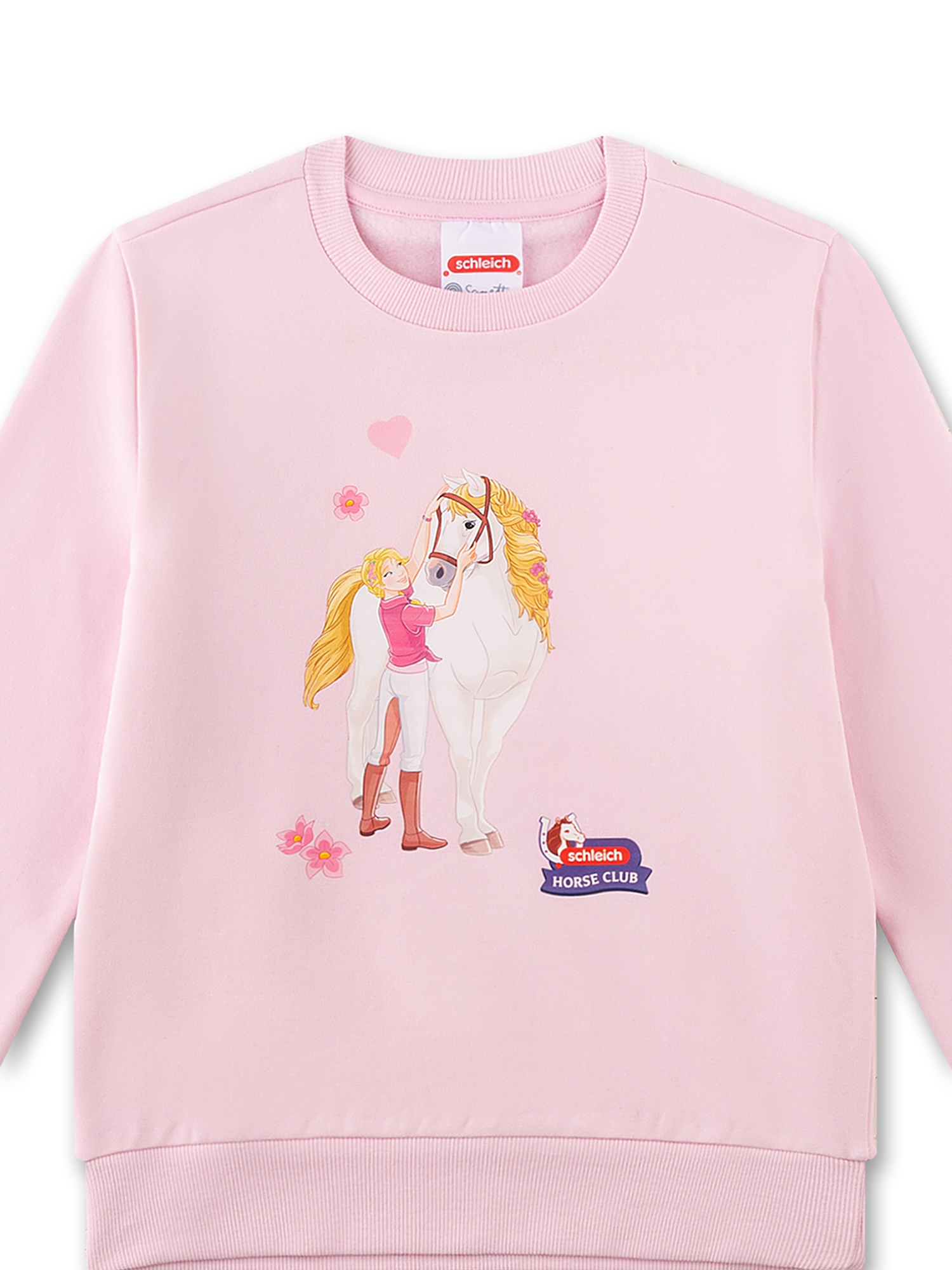 pink sweatshirt, pferd, pferdchen, mädchen und pferd, druckmotiv
