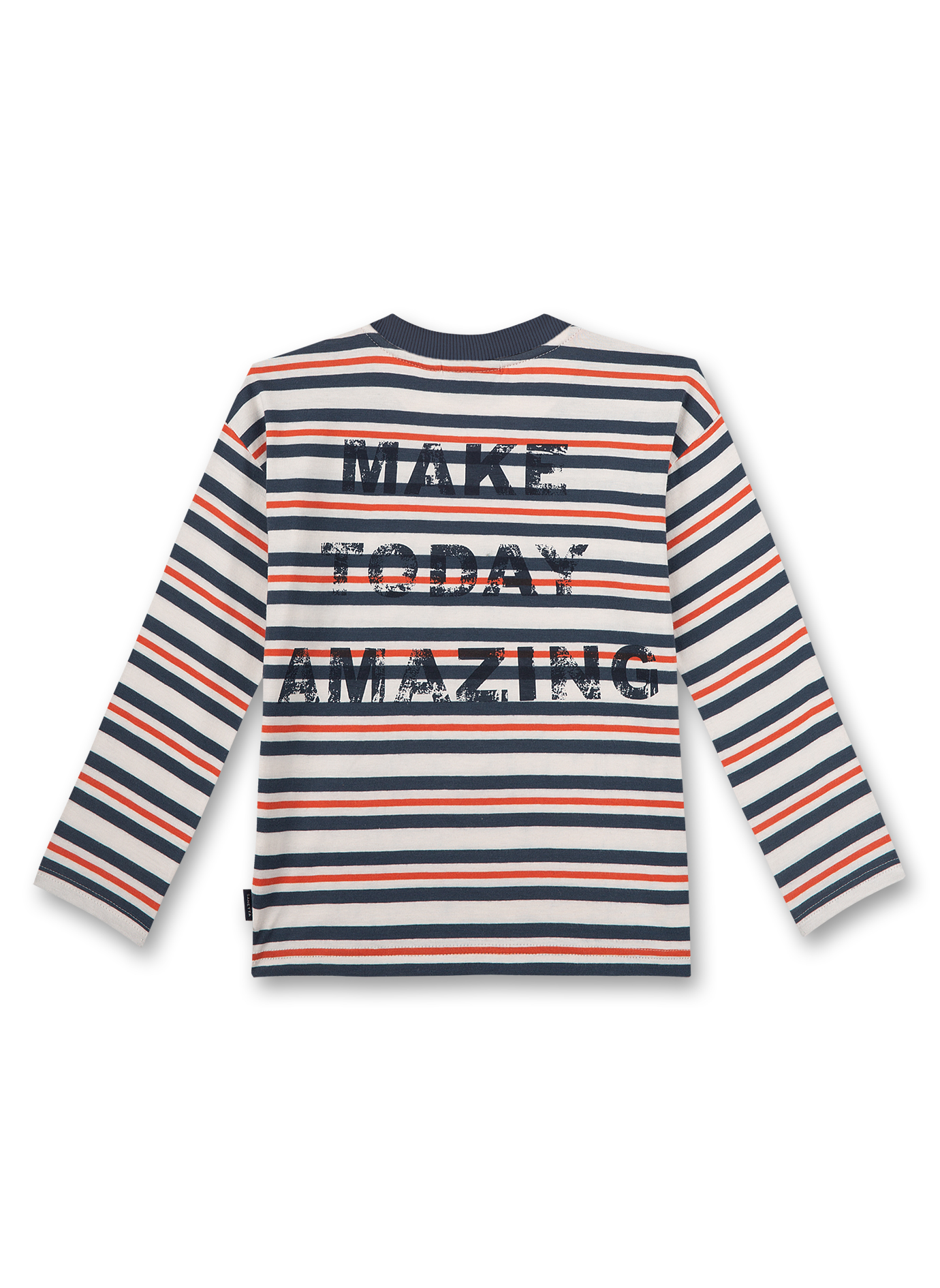 Jungen-Shirt langarm Beige geringelt Expedition