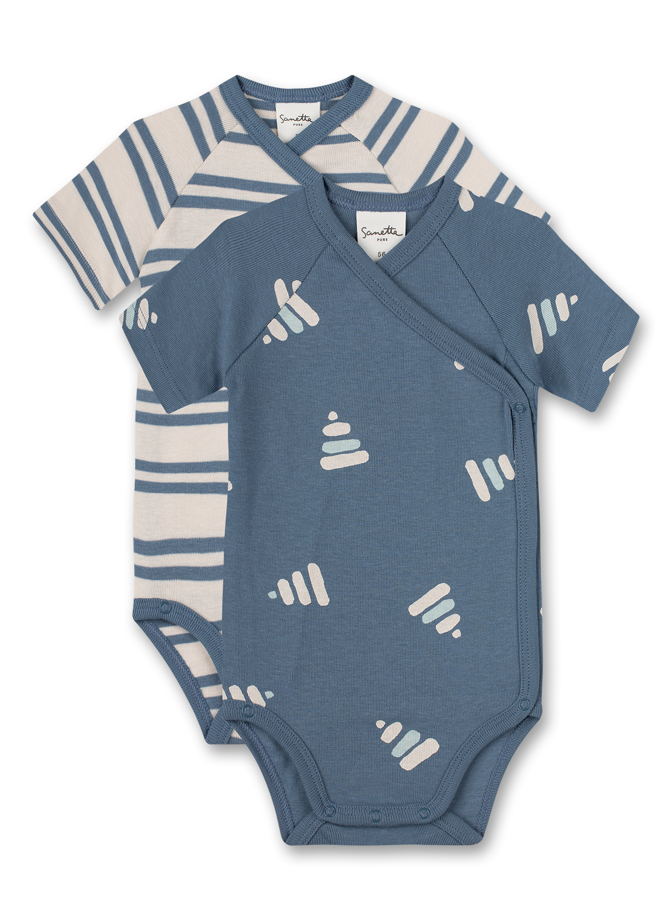 Wickelbody kurzarm (Doppelpack) Blau