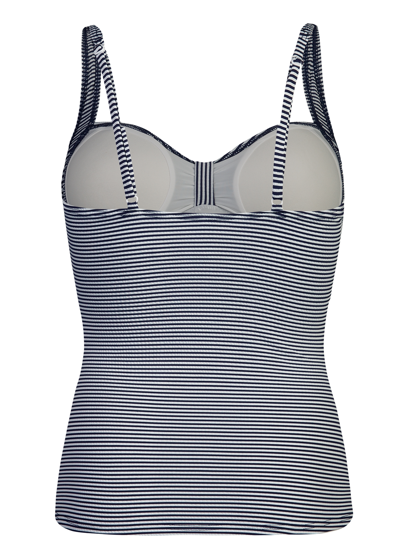 Damen Tankini-Top Dunkelblau-geringelt