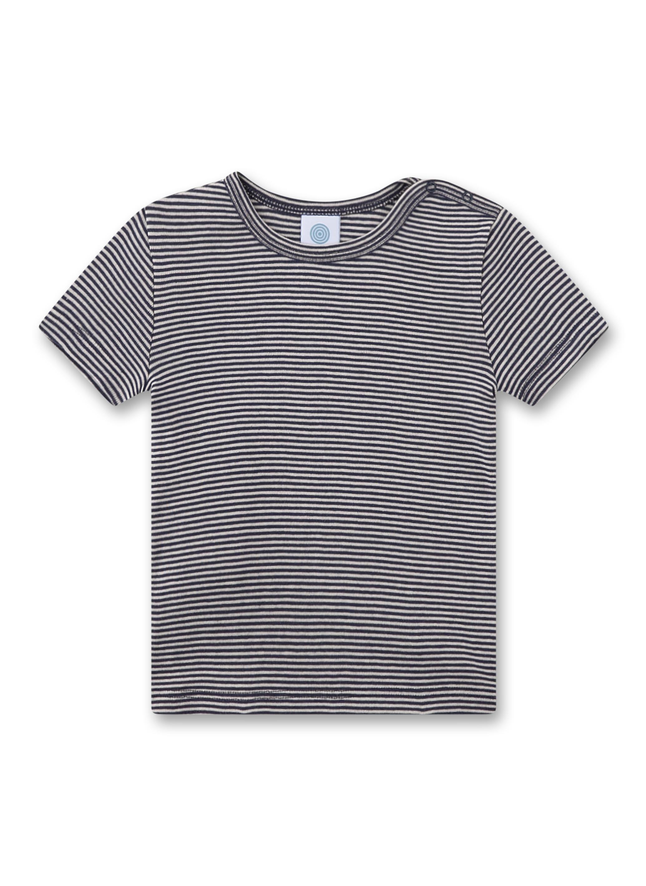 Baby-T-Shirt blau Ringel