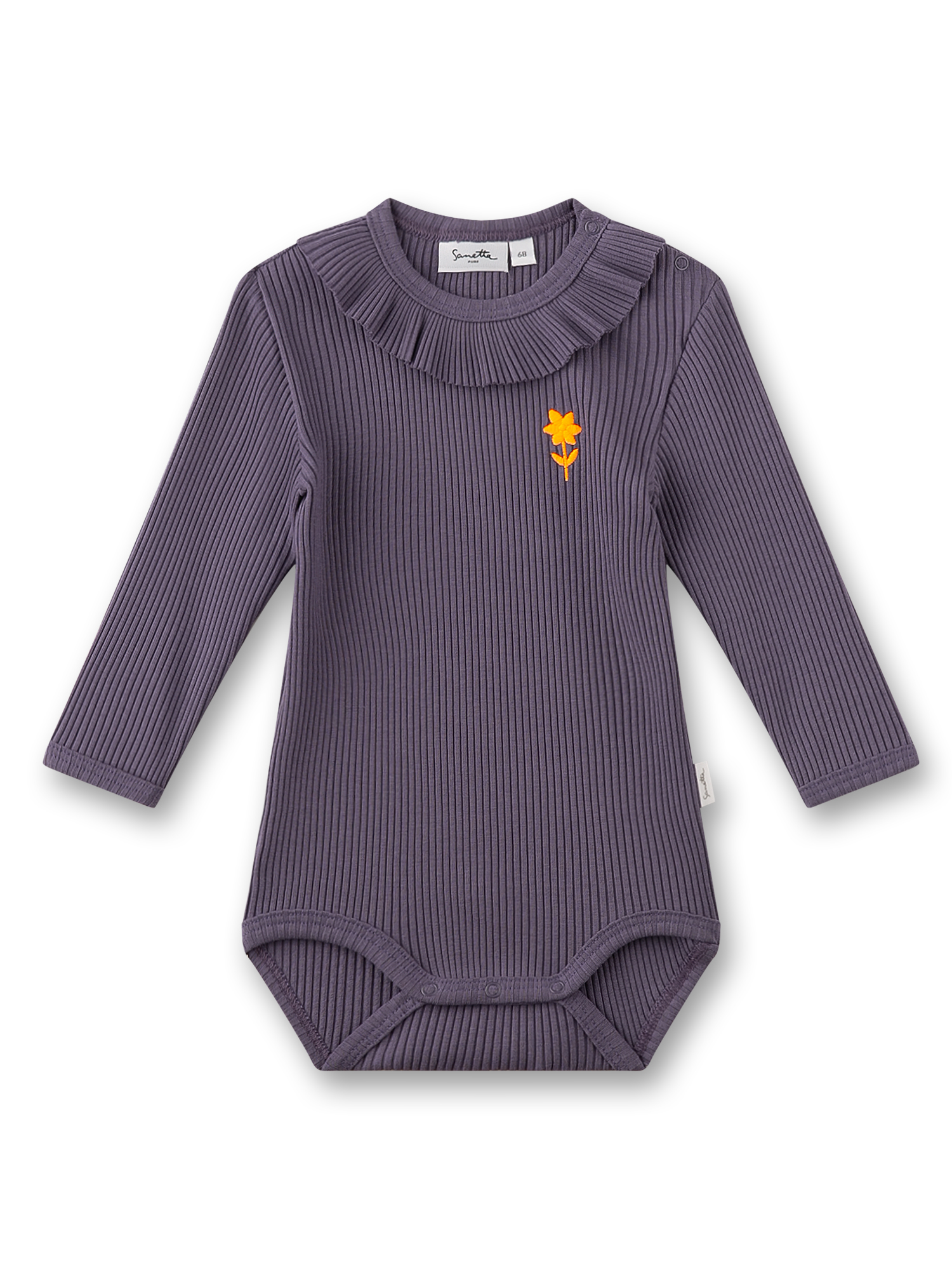 Baby-Body langarm lila Blume