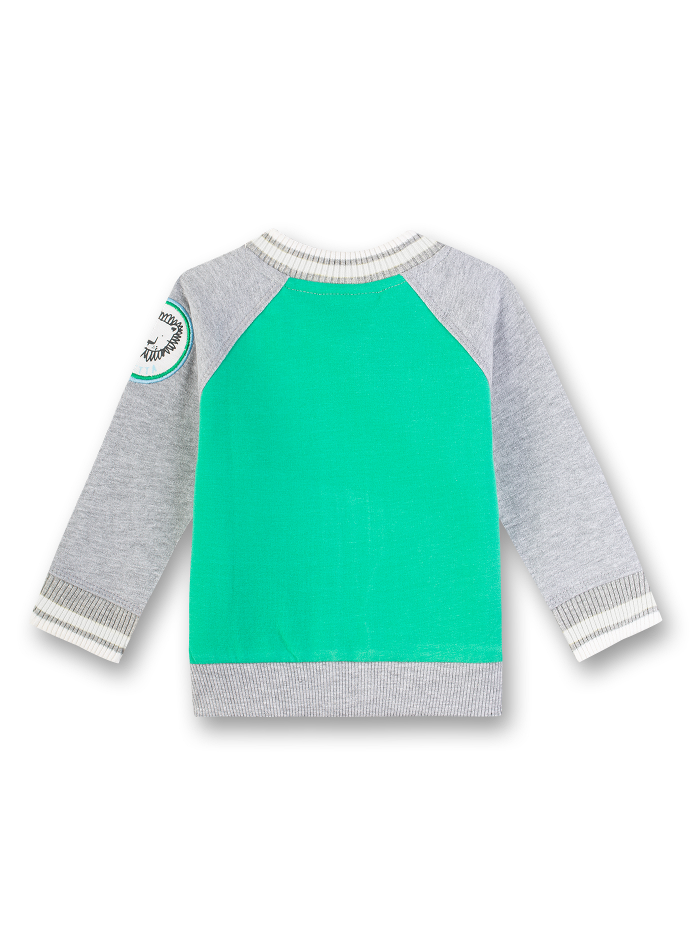Jungen-Sweatjacke Grau-Grün Little Friends