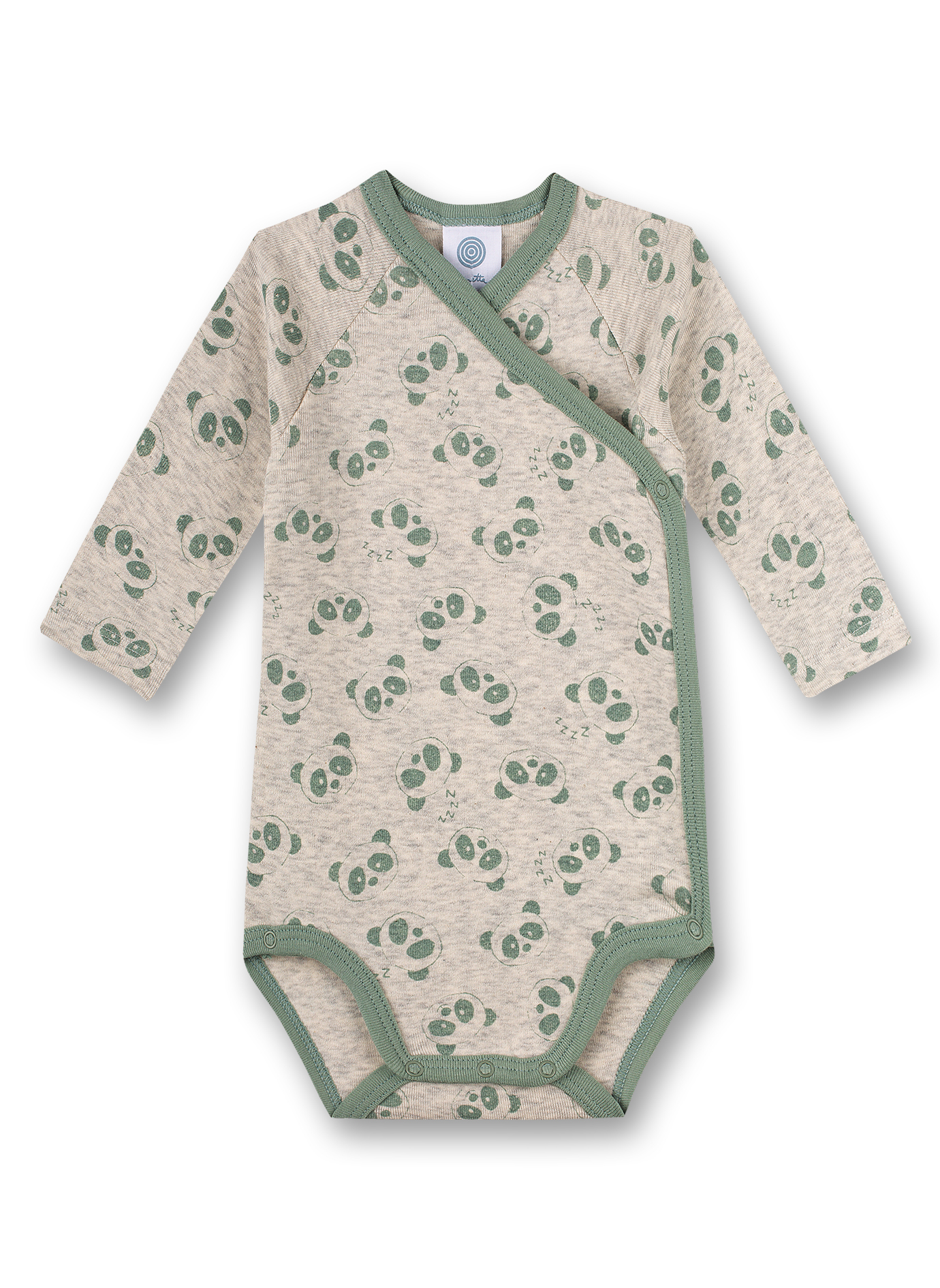 Wickelbody langarm Beigemelange Panda