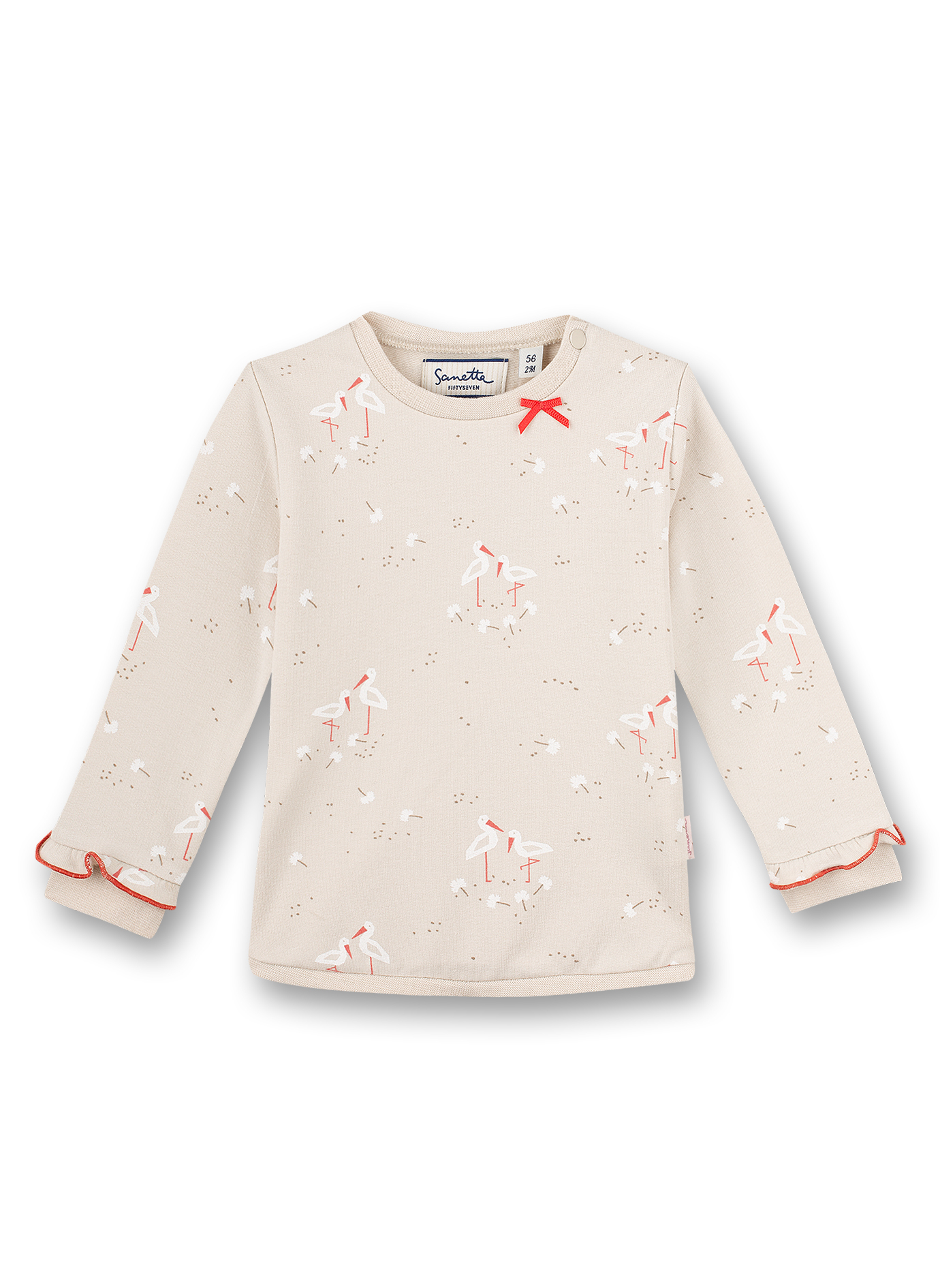 Mädchen-Sweatshirt Beige Family Stork