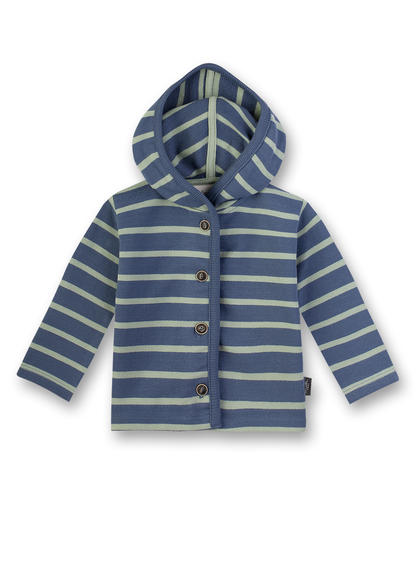 Jungen-Sweatjacke Blau-Grün-geringelt