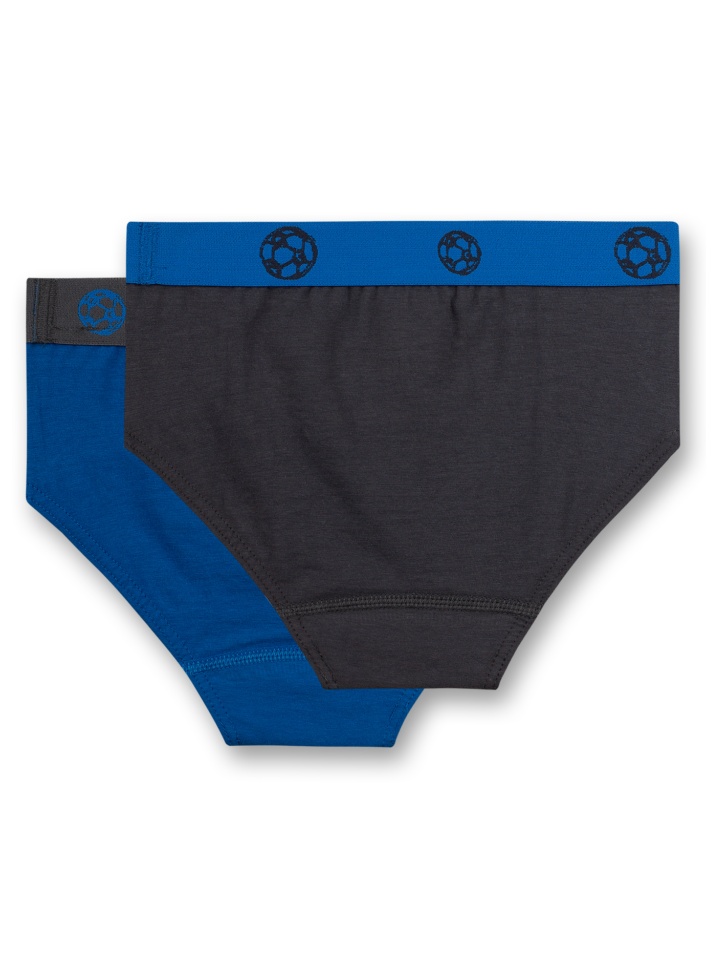 Jungen-Slip (Doppelpack) Blau und Dunkelgrau Fußball