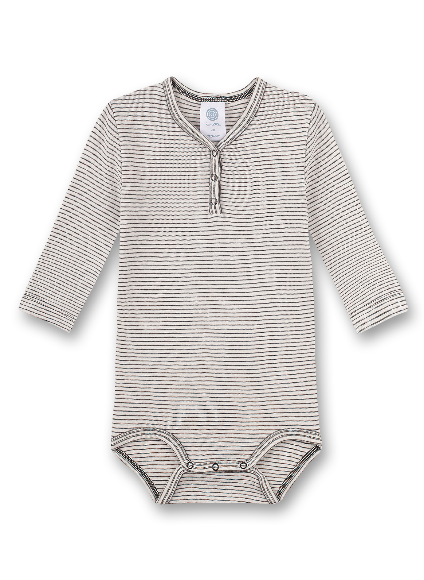 Jungen-Body langarm Grau-geringelt Iceland