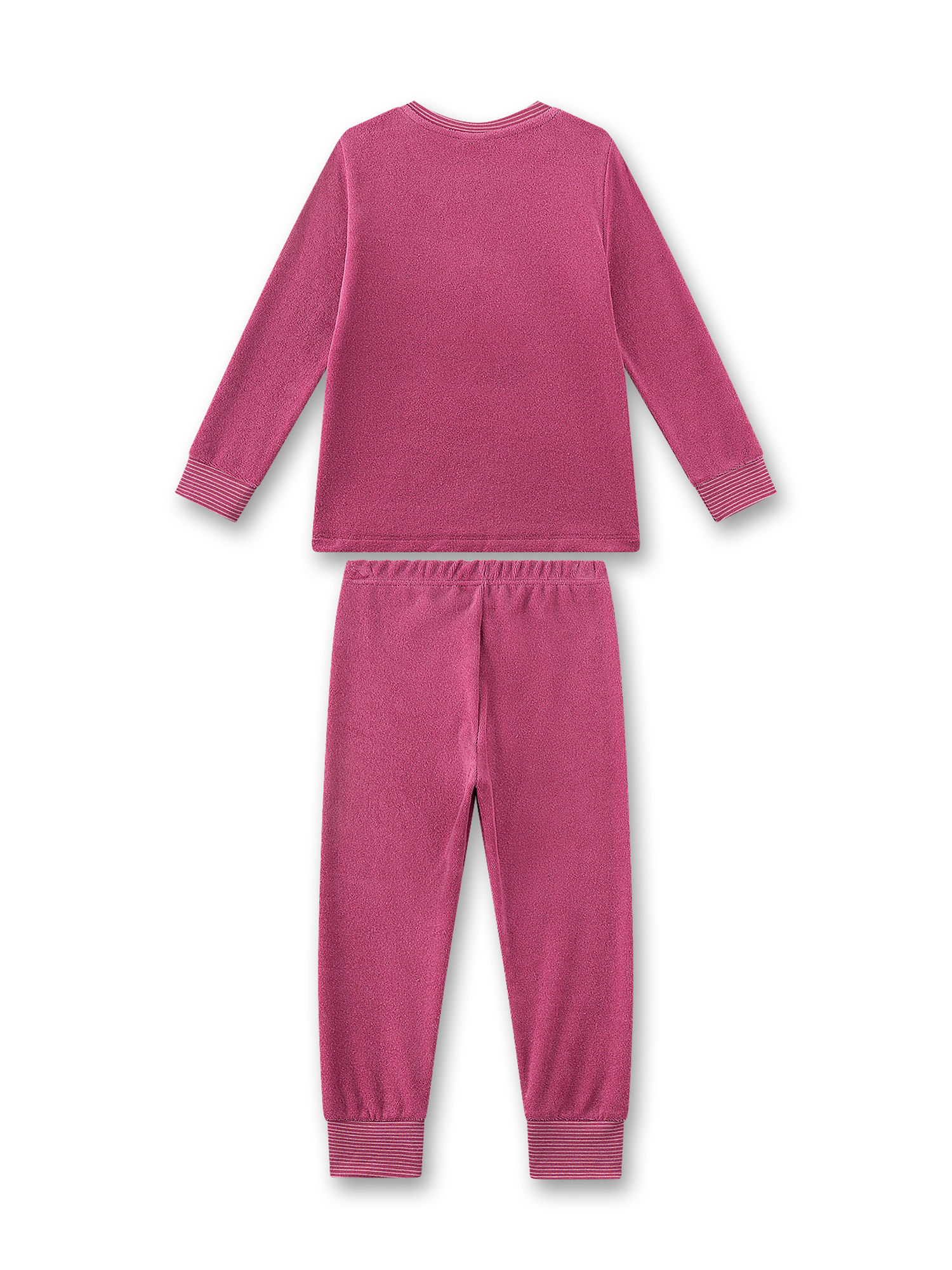 Pullover, Langarmshirt, Pyjama, Fuchsia, Velour