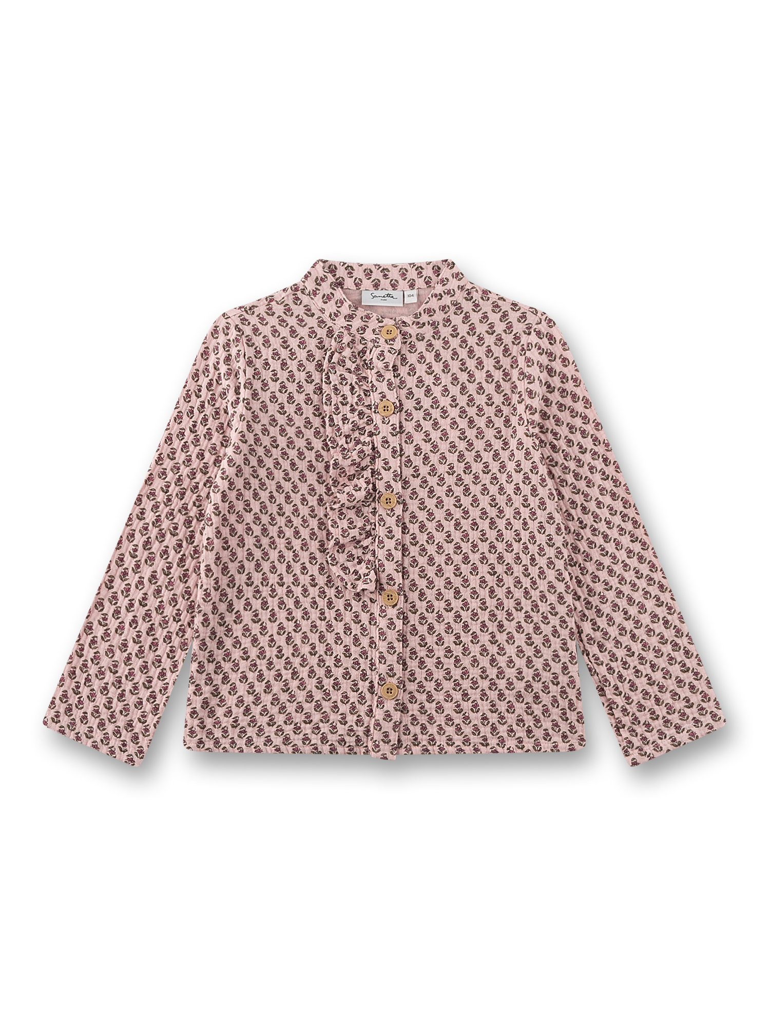 Mädchen-Bluse rosa Blumen aus Musselin