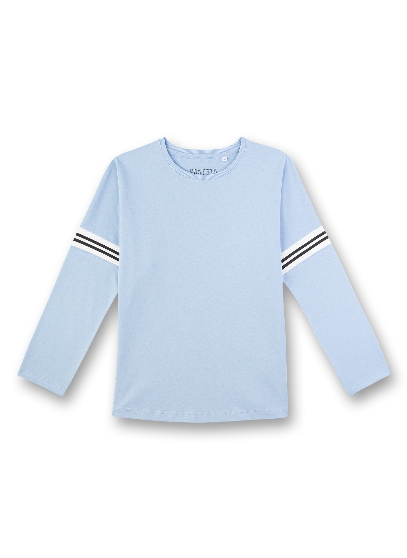 Mädchen-Shirt langarm Hellblau Athleisure