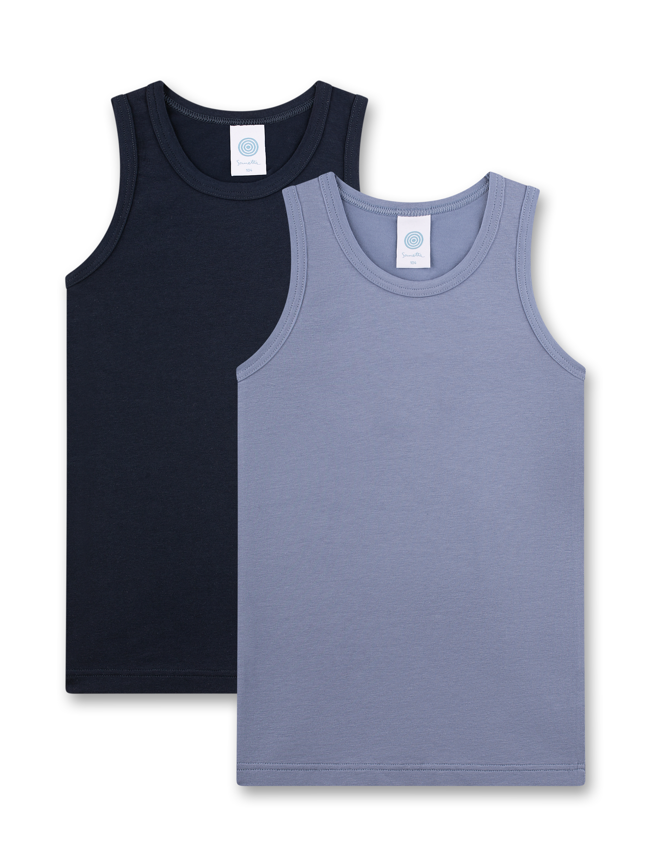 Jungen-Unterhemd (Doppelpack) dunkelblau & hellblau