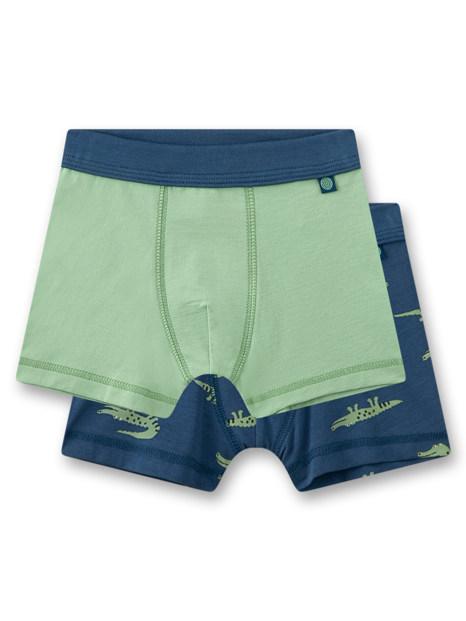 Jungen-Boxershorts (Doppelpack) blau & grün Krokodil