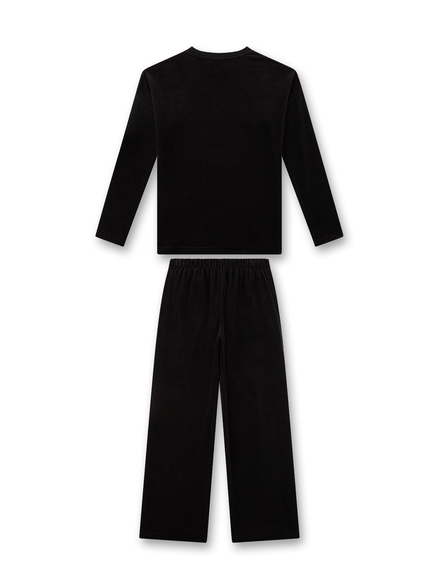 Schwarzes Set, Langarmshirt, Hose, Velours/Soft, Kleidergröße?: M