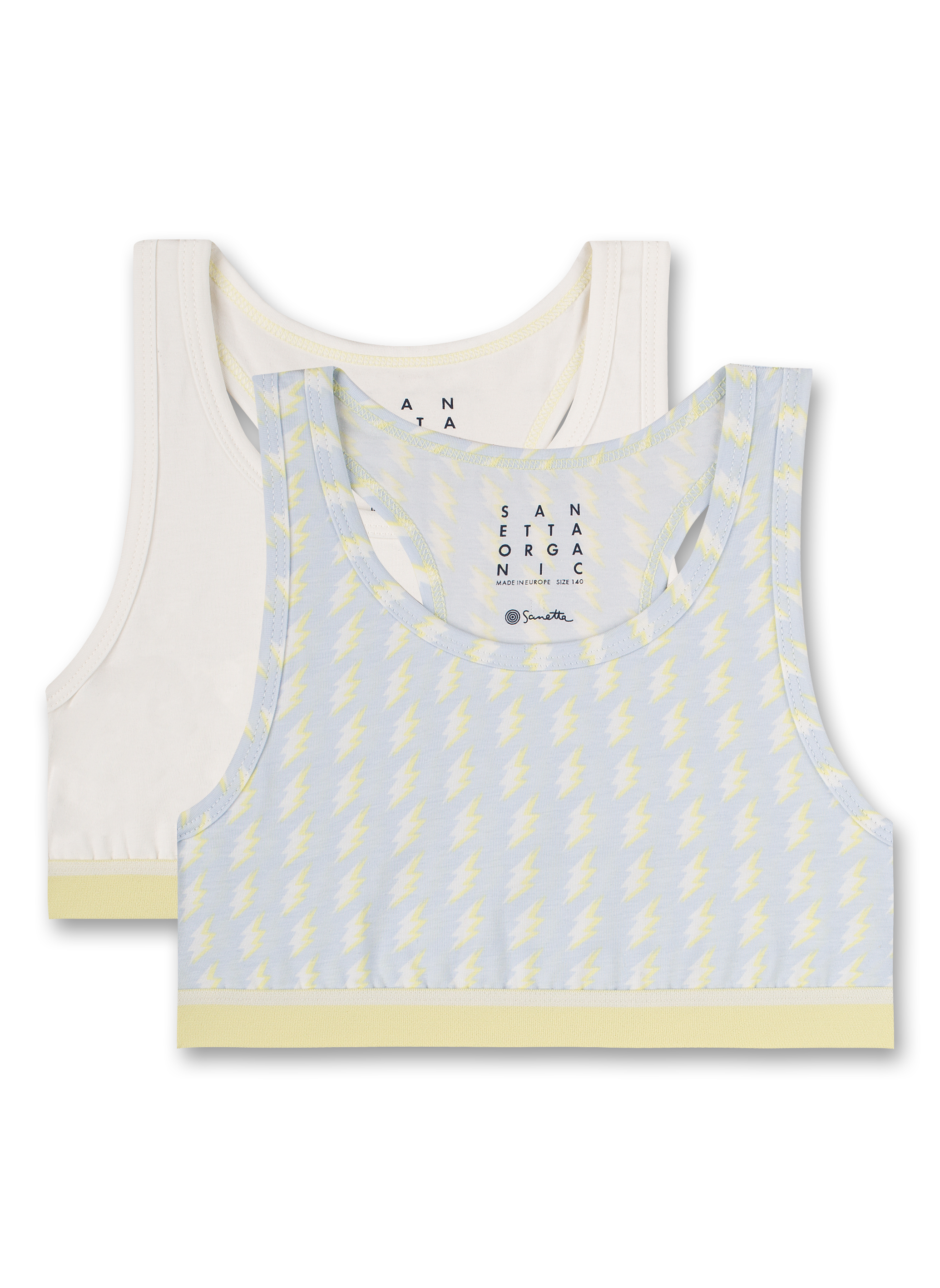 Mädchen-Bustier (Doppelpack) Hellblau und Off-White