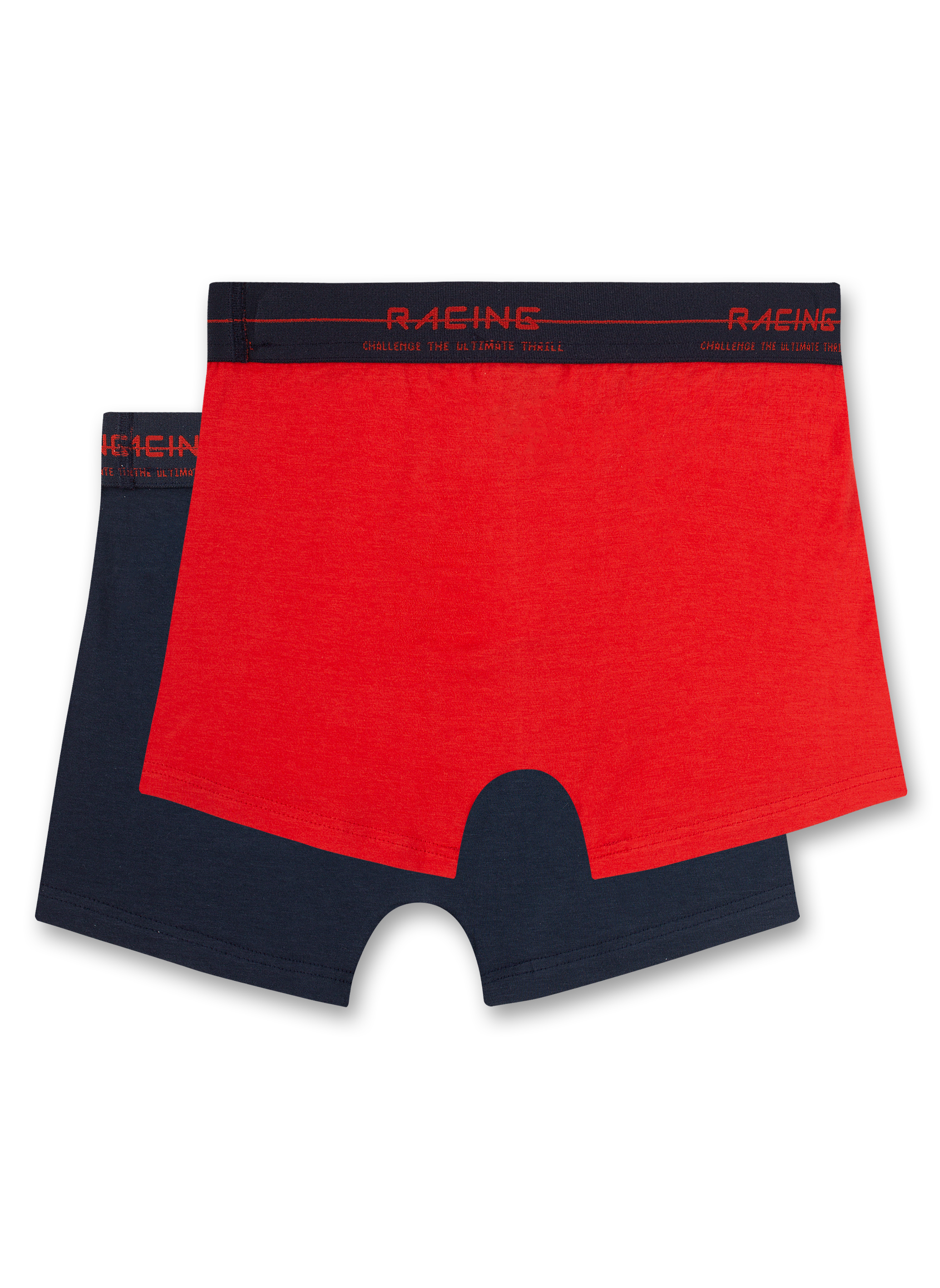 Jungen-Hipshorts (Doppelpack) Dunkelblau und Rot
