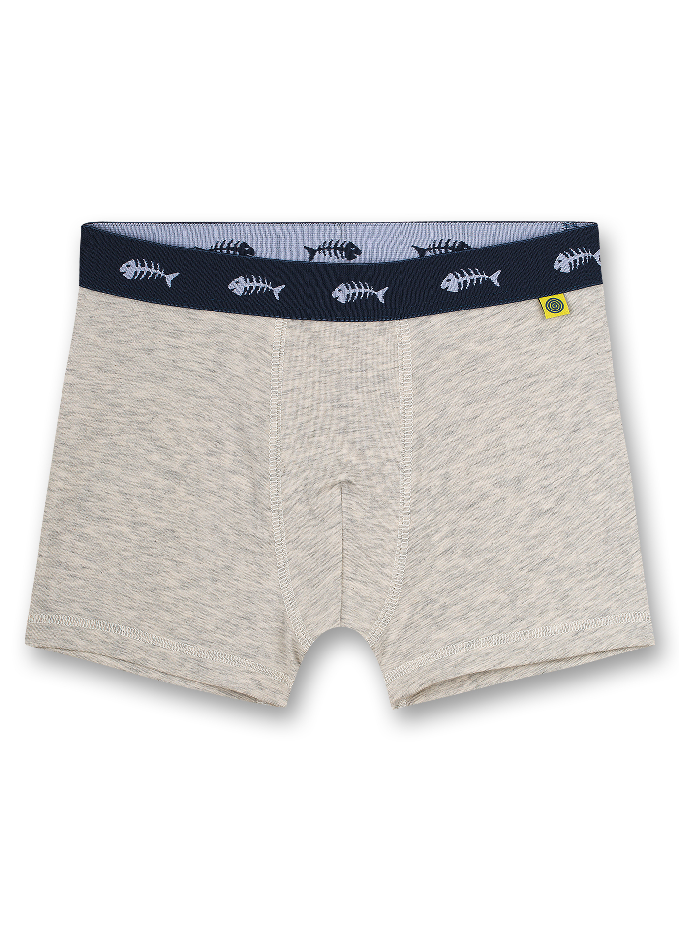 Jungen-Shorts (Dreierpack) Gelb Graumelange und Fischgräten-Allover in Hellblau