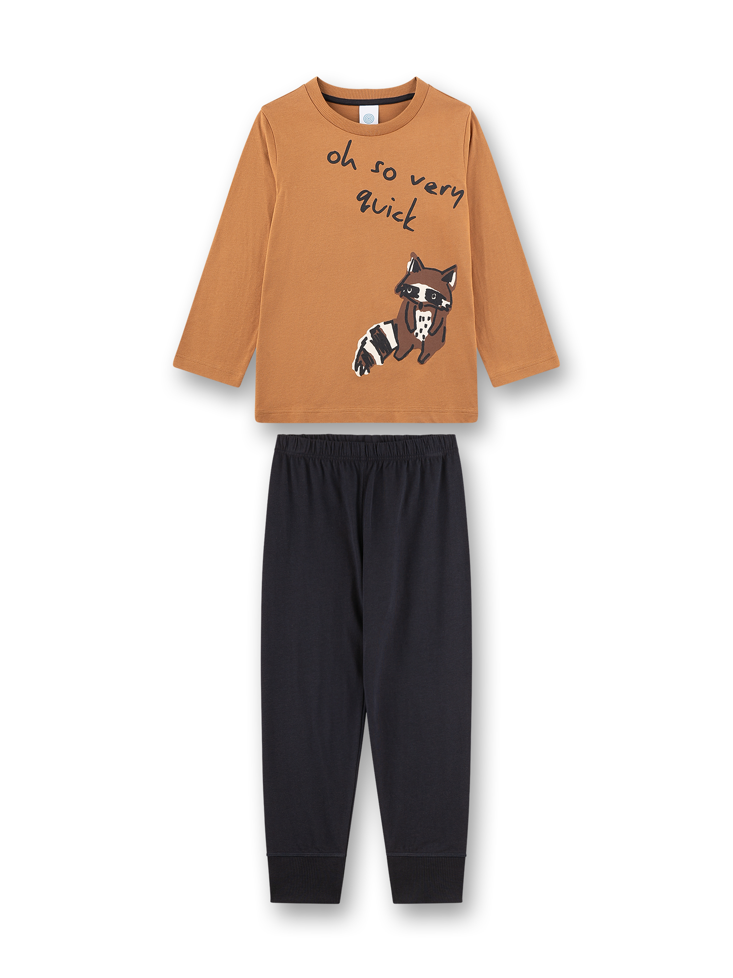 Jungen-Schlafanzug lang braun Waschbär