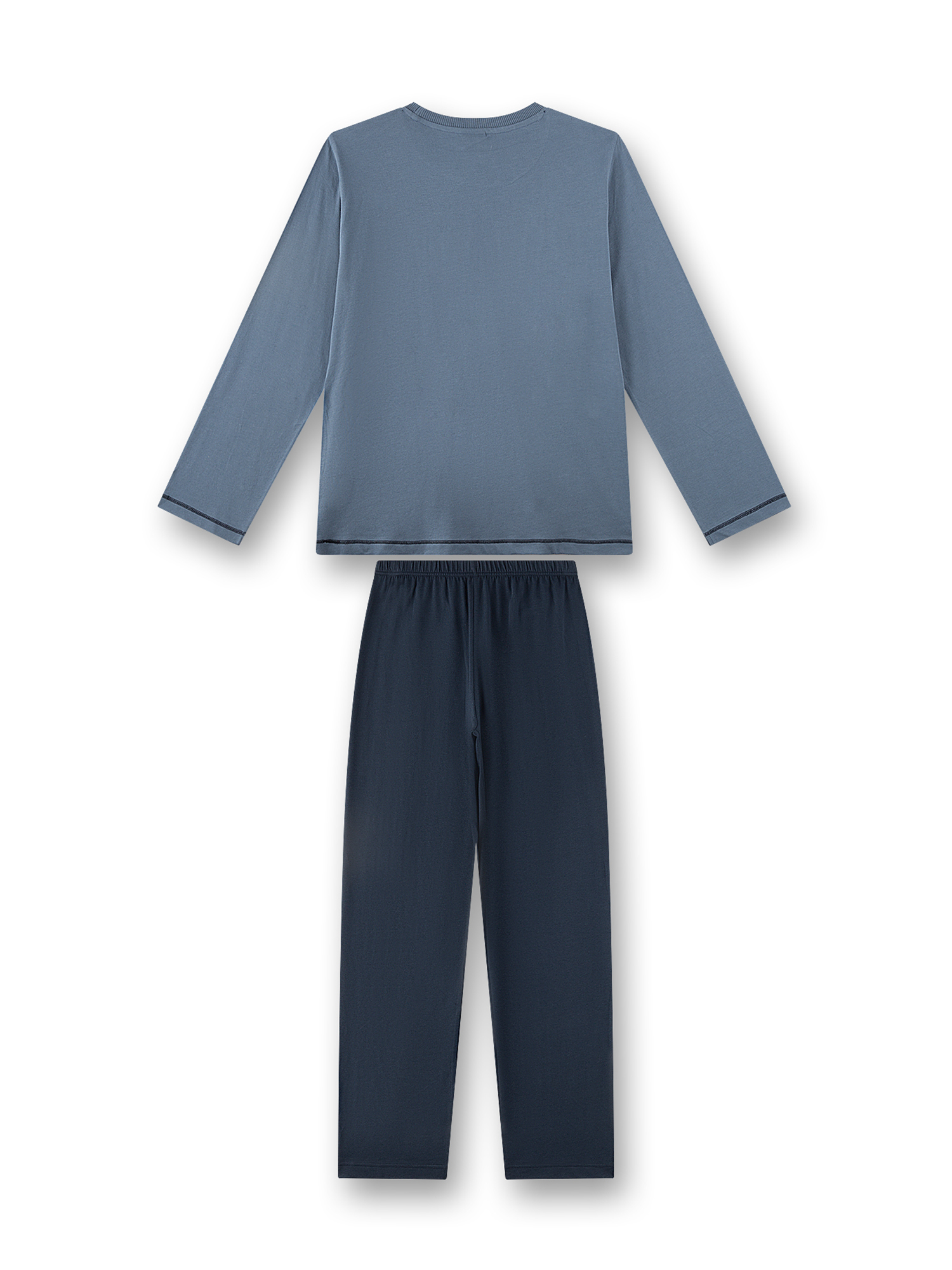 Lounge-Set, Langenärmiges Oberteil, Hose, Blau, Unifarben