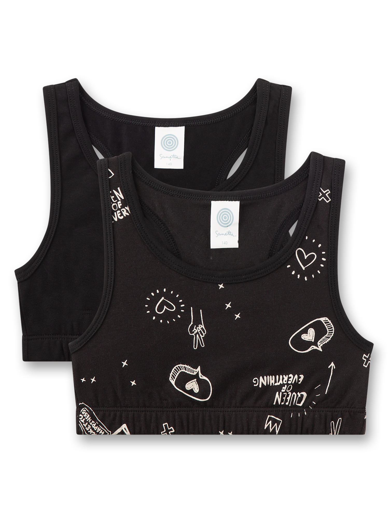 Schulterfrei, Hemdtop, Schwarz, Prints, Motiv