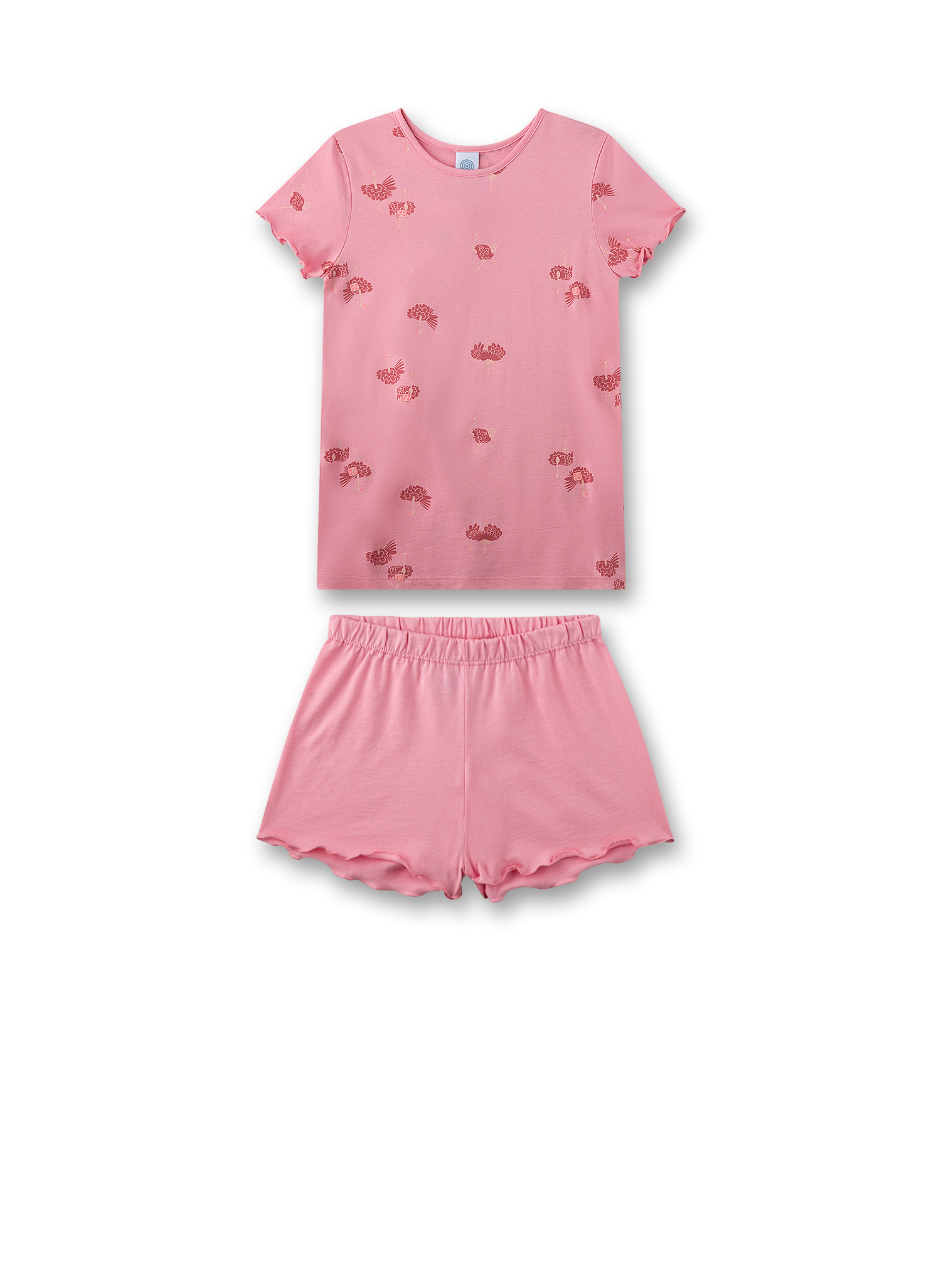 Mädchen-Schlafanzug kurz rosa Strauß
