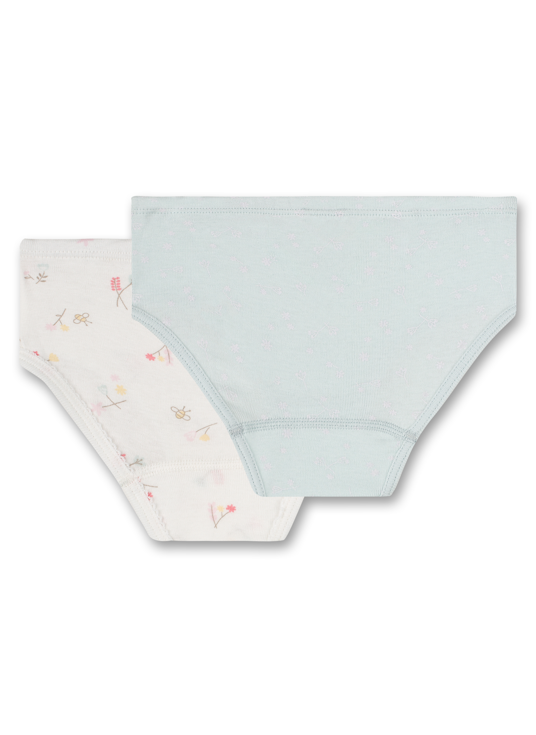 Mädchen-Hipslip (Doppelpack) Off-White und Hellblau