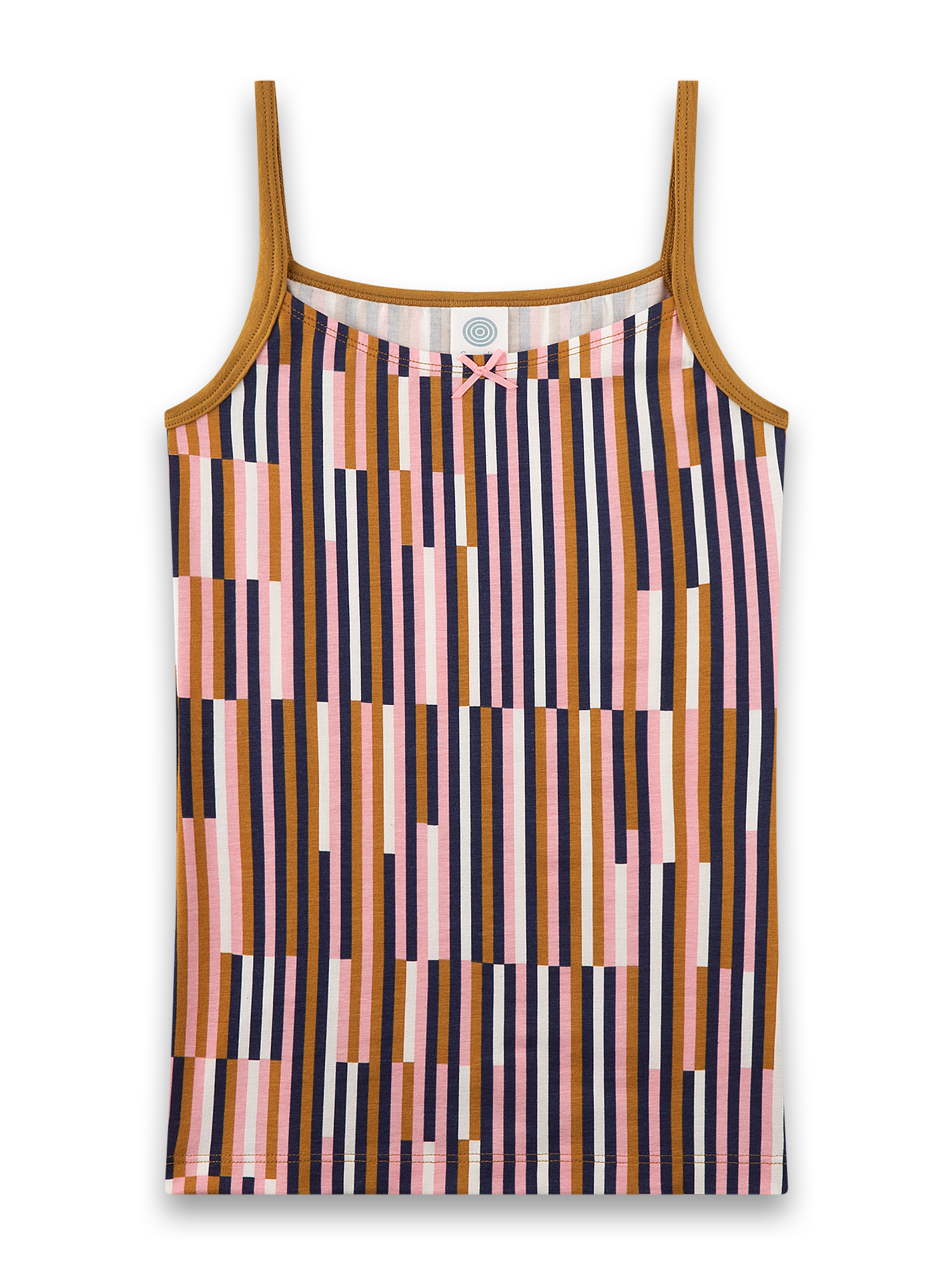 Spaghettiträger-Top, Geometrisches Muster, Mehrfarbig, Armellos, Jersey-Stoff