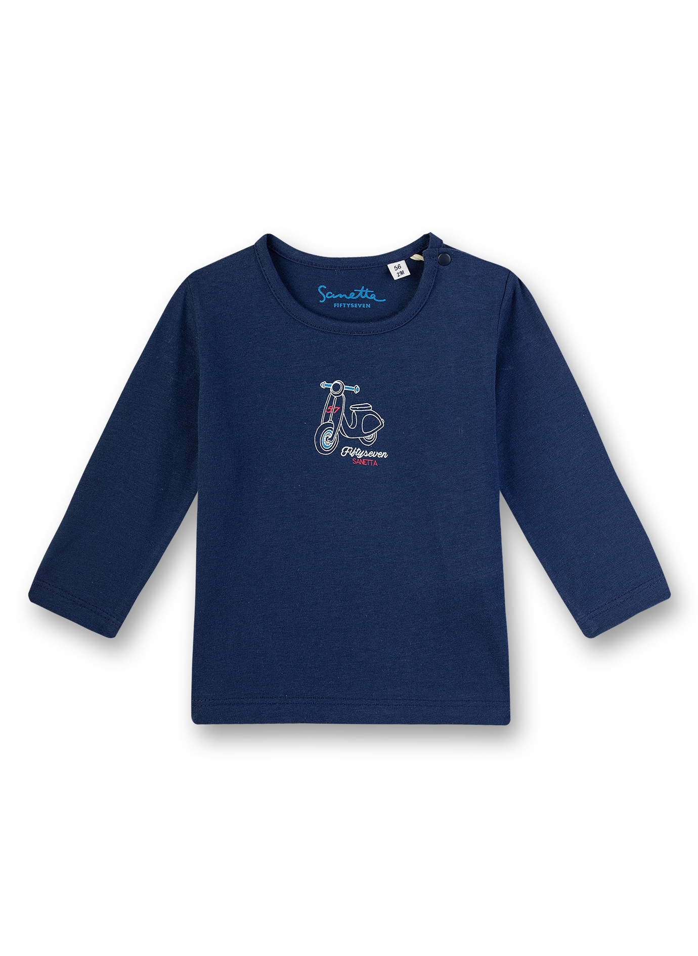 Jungen-Shirt langarm Dunkelblau Little Scooter