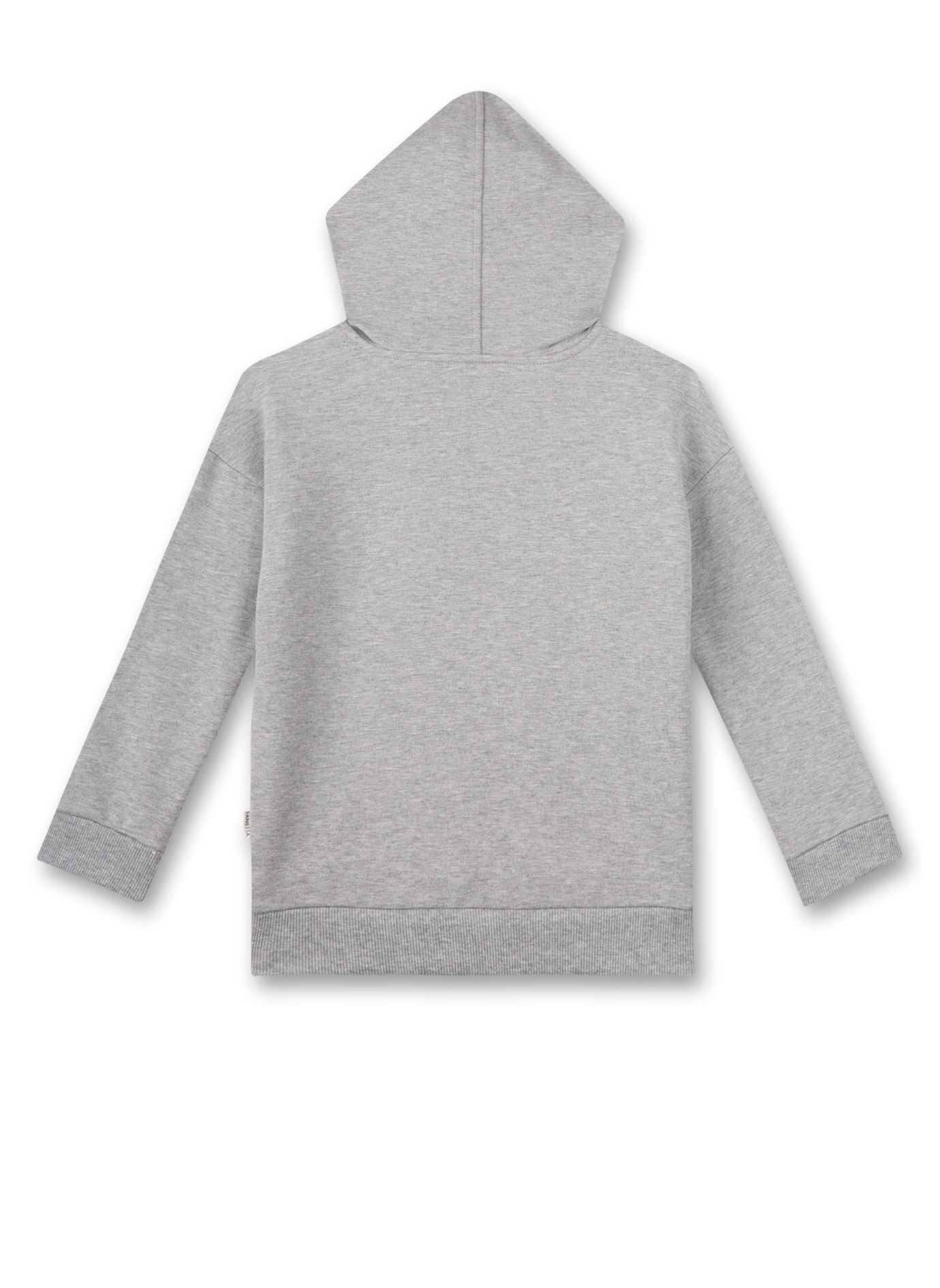 Jungen-Sweatshirt Graumelange mit Kapuze