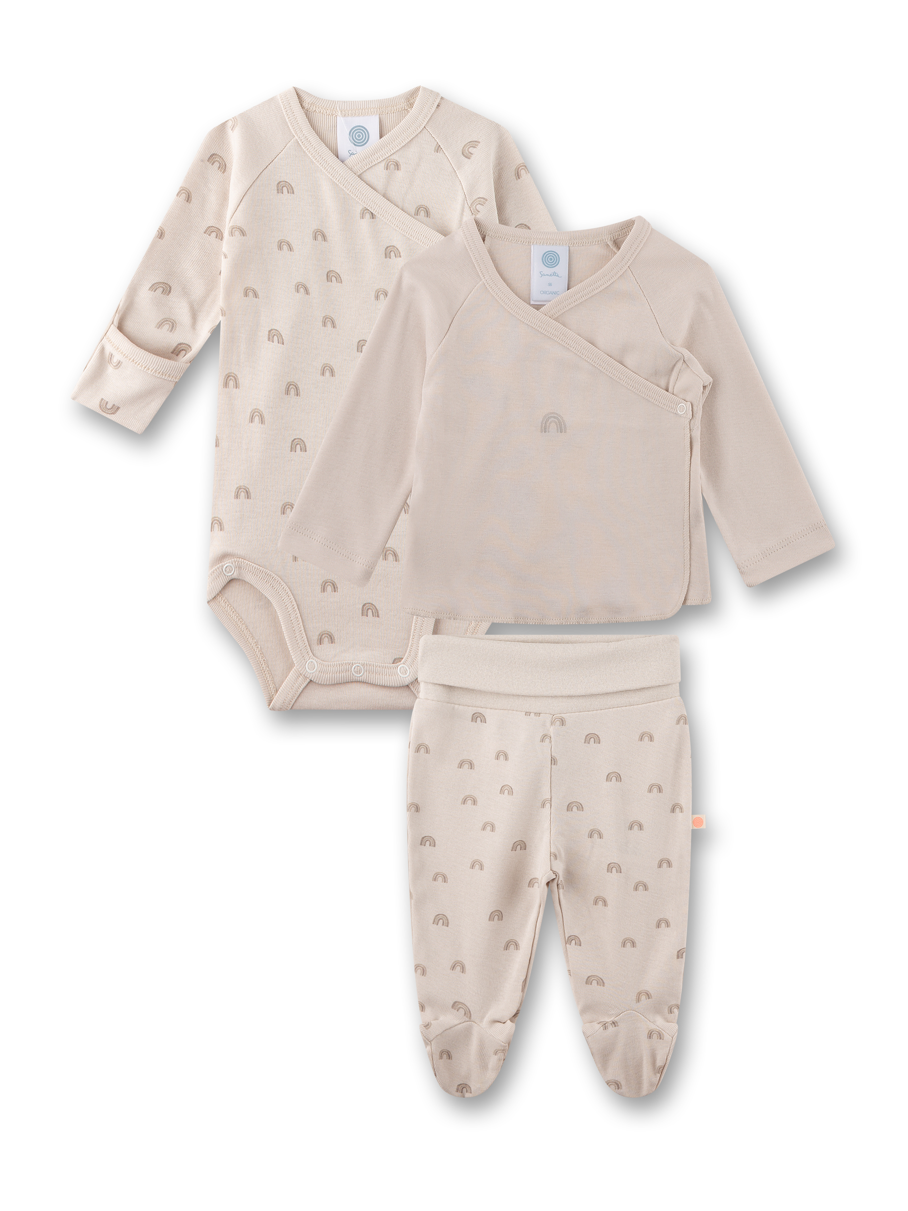 Newborn Kleidung Set (Mini) beige Regenbogen