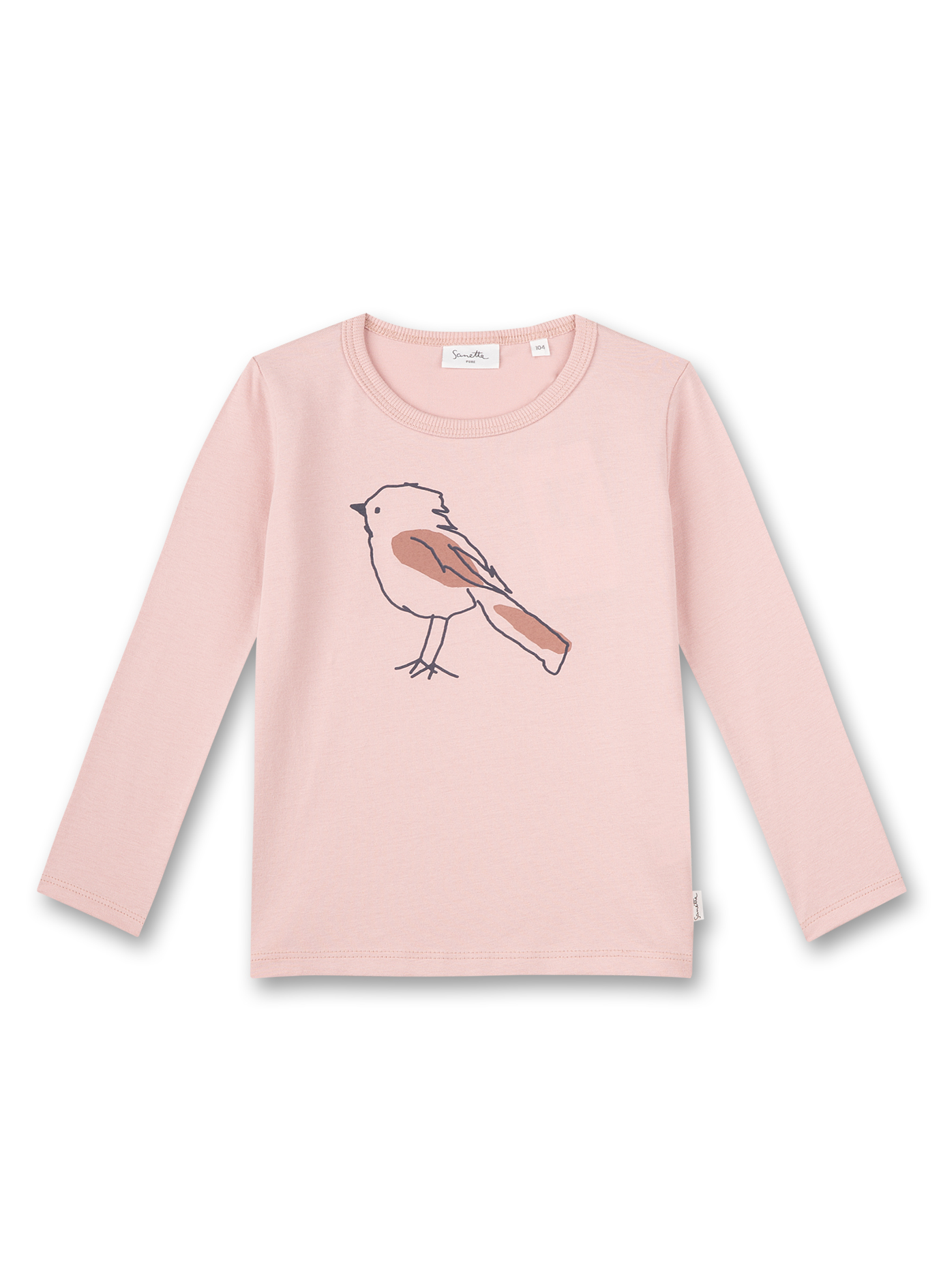 Mädchen-Shirt langarm Rosa 