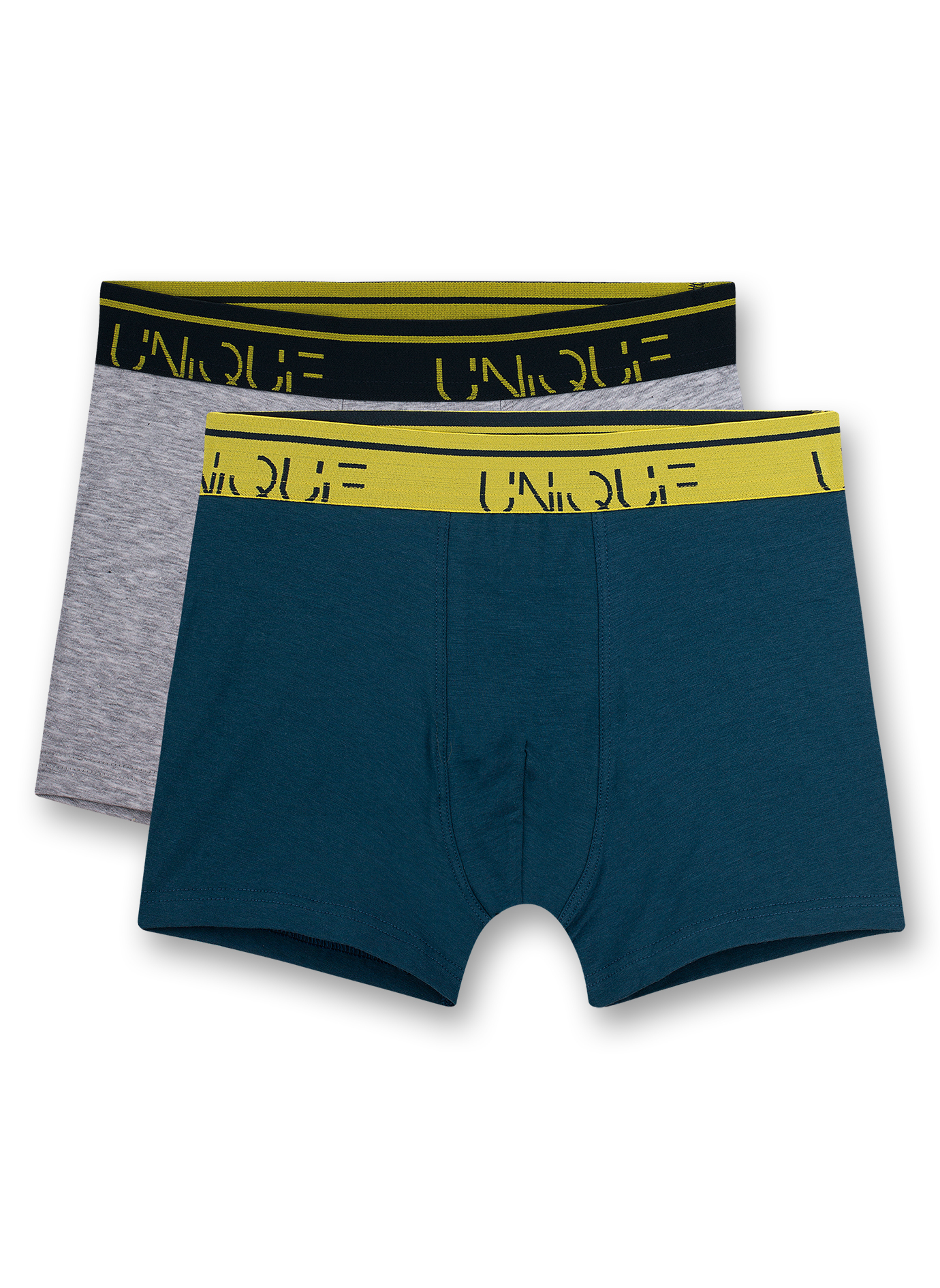 Jungen-Hipshorts (Doppelpack) Graumelange und Blau Ocean Breeze