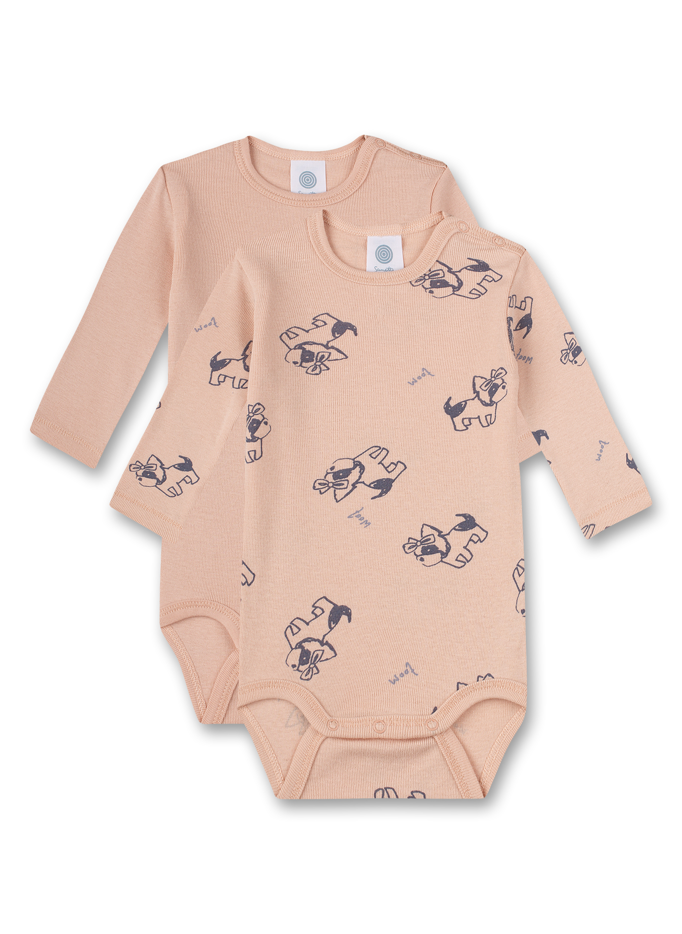 Body langarm (Doppelpack) Rosa Doodle Dog
