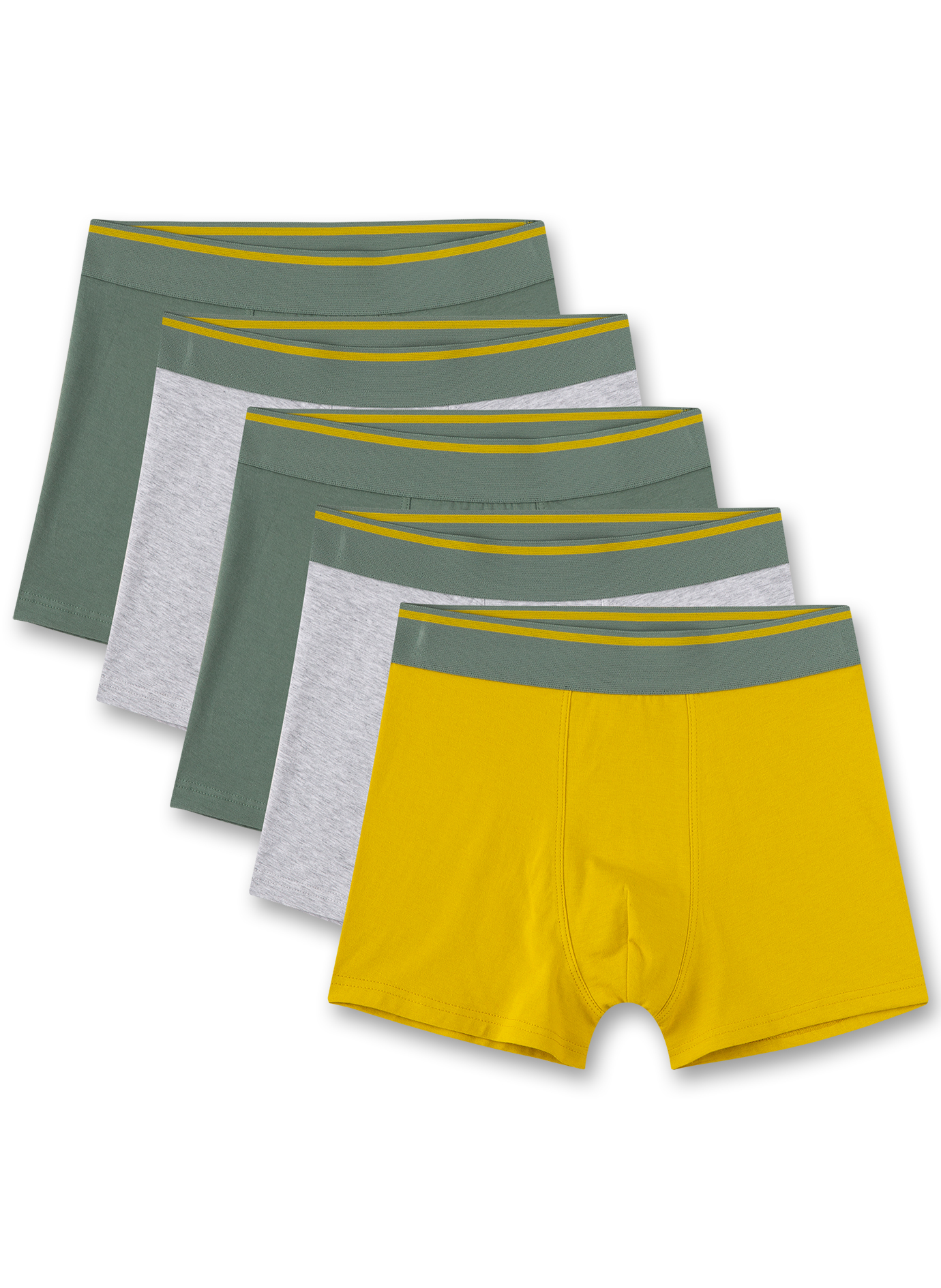 Jungen-Hipshorts (5er-Pack) Gelb, Grün & Grau