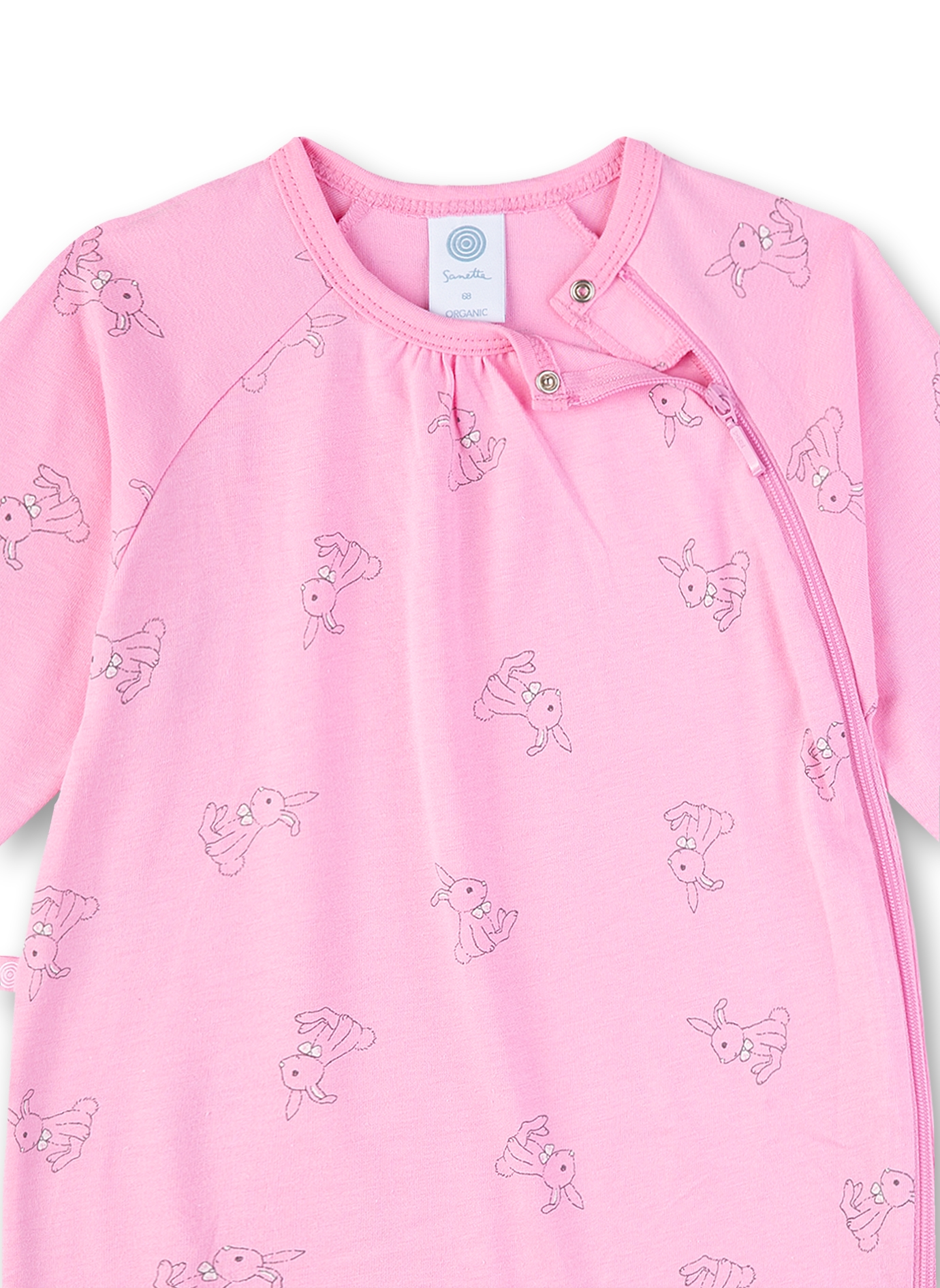 Mädchen-Overall mit Klappfuß Rosa Bunny Love