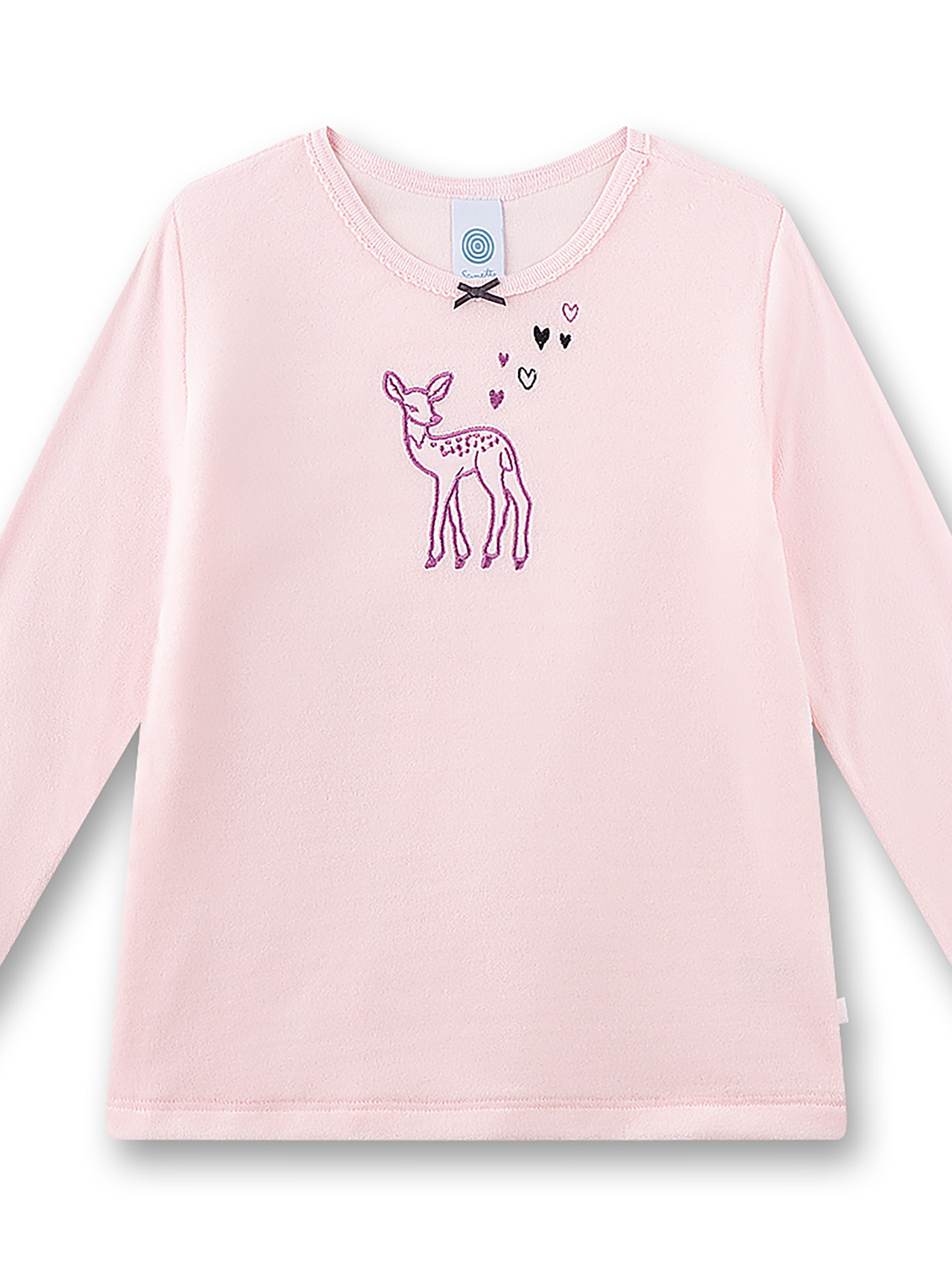 pink, longsleeve, rehe, stickerei, kinder
