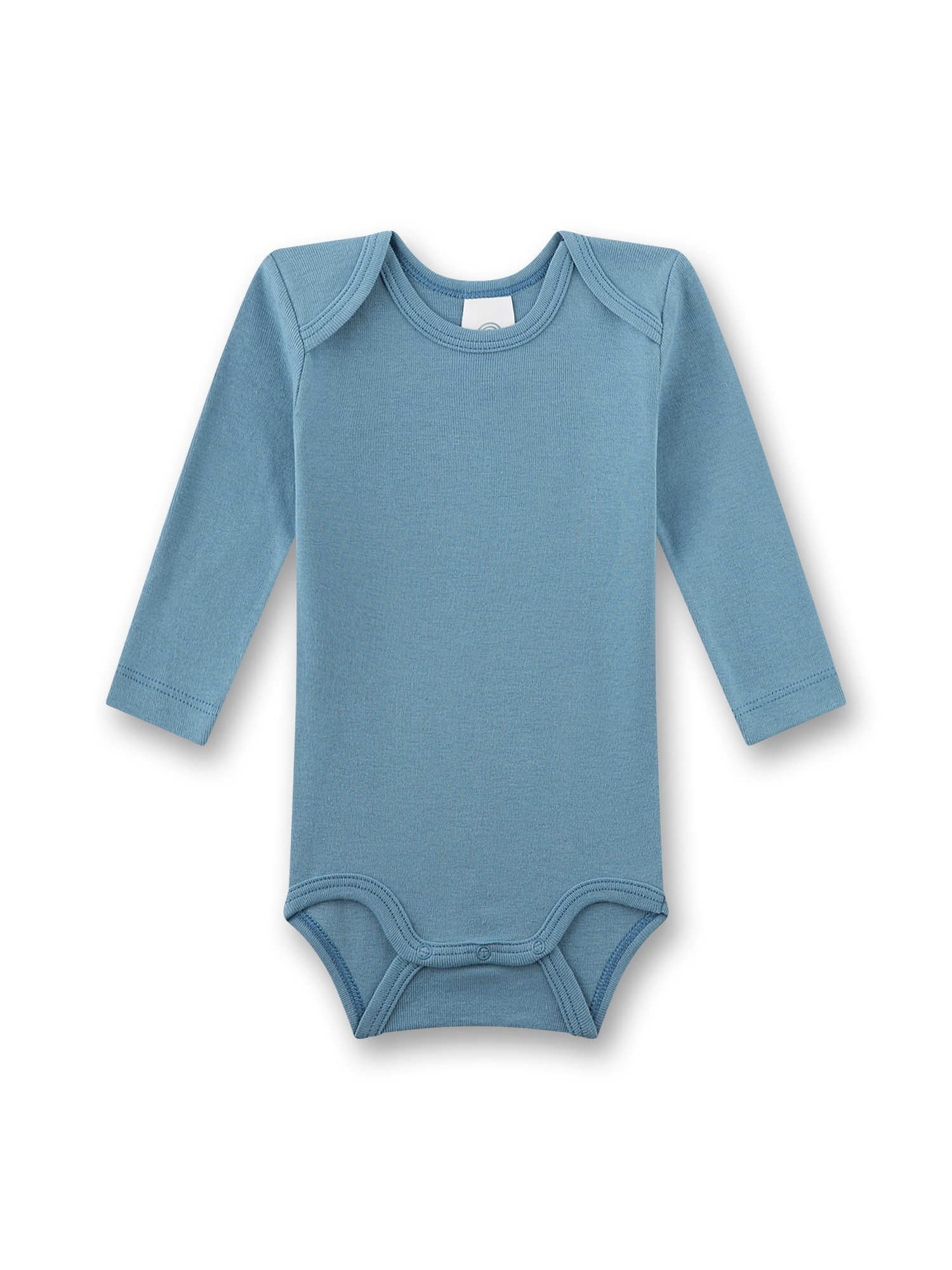bodysuit, langarm, uni, blau, baby