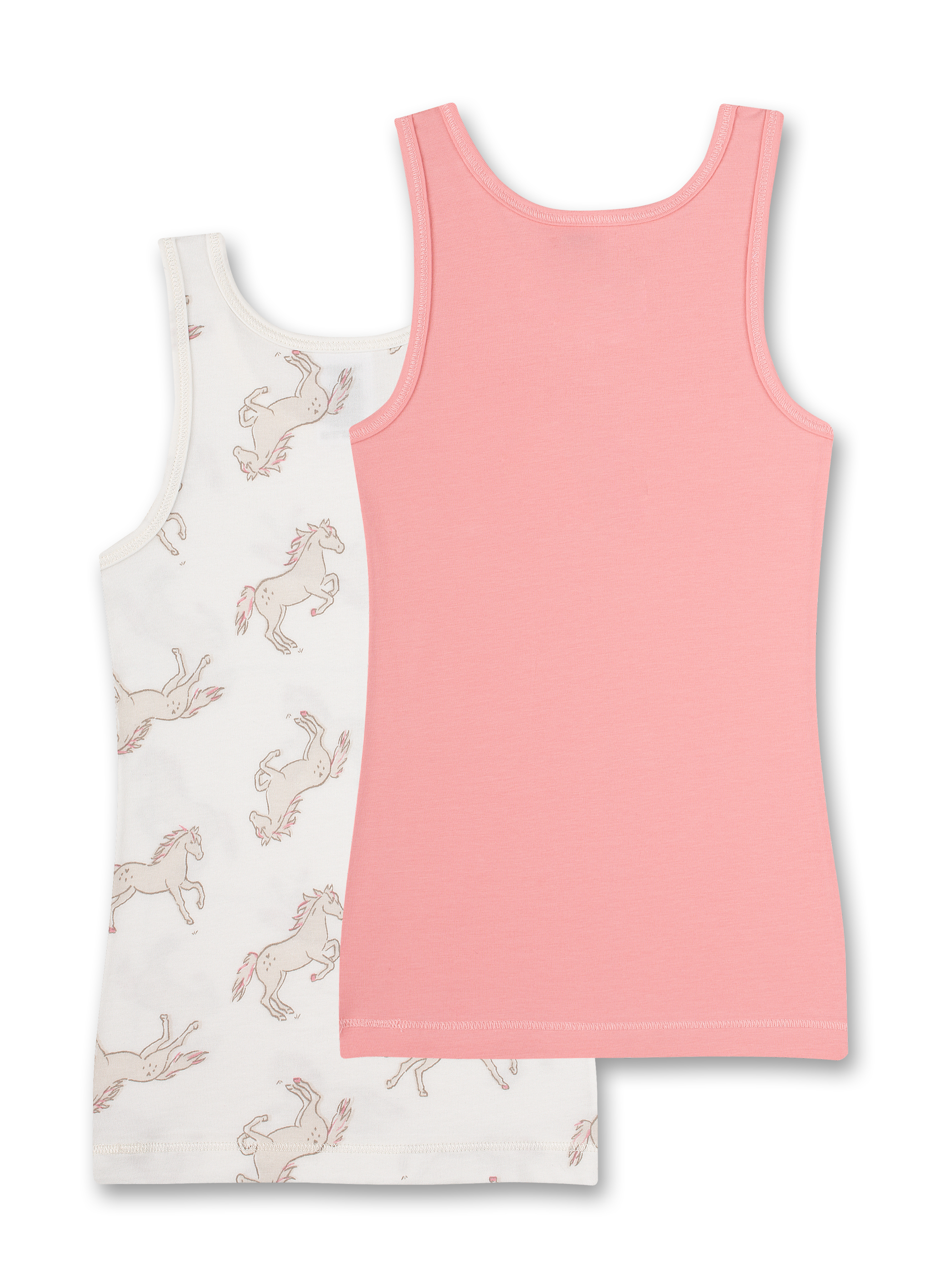 Mädchen-Unterhemd (Dopplepack) Off-White und Rosa
