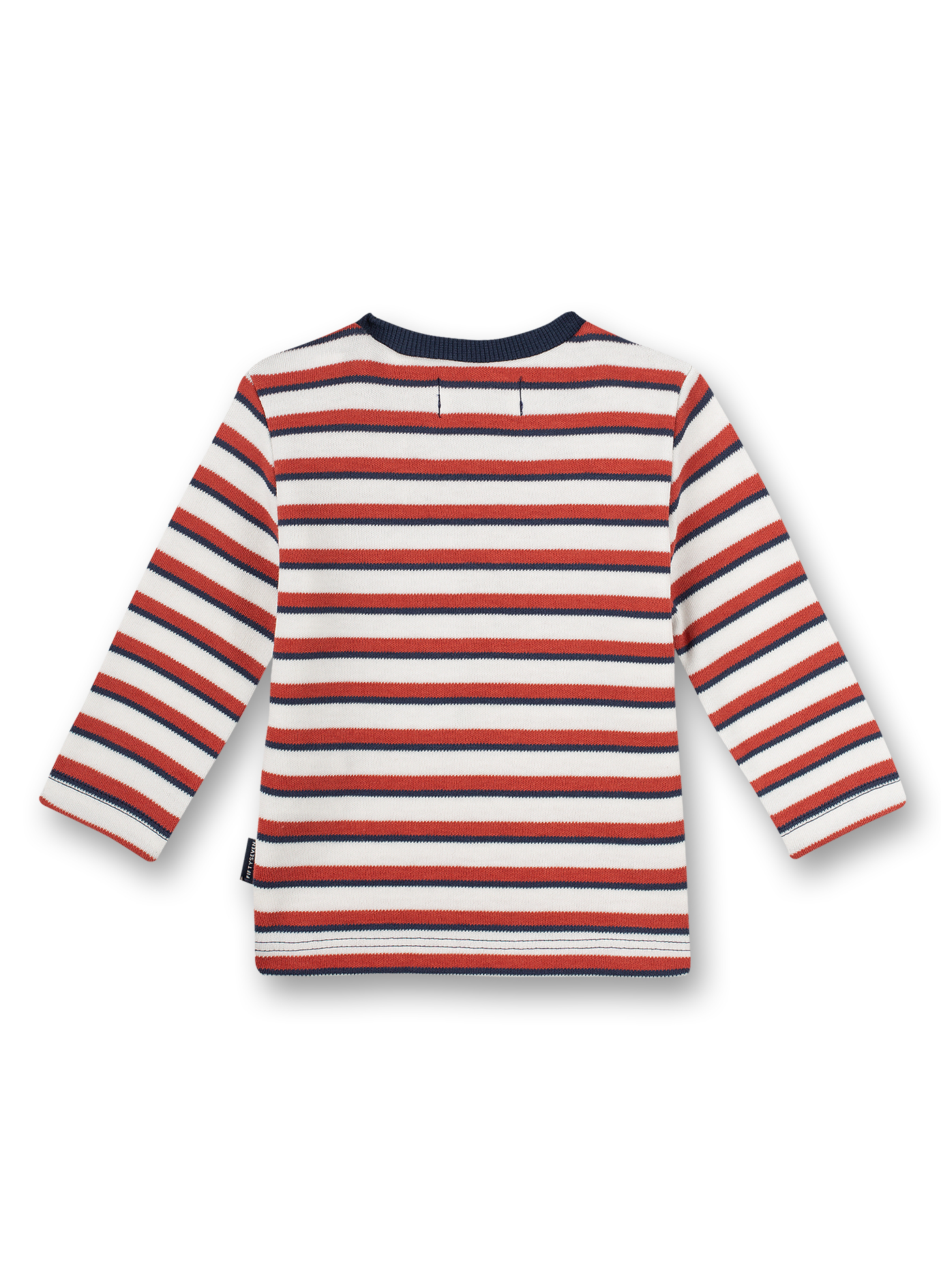 Jungen-Shirt langarm Blau-Rot geringelt Family Elephant