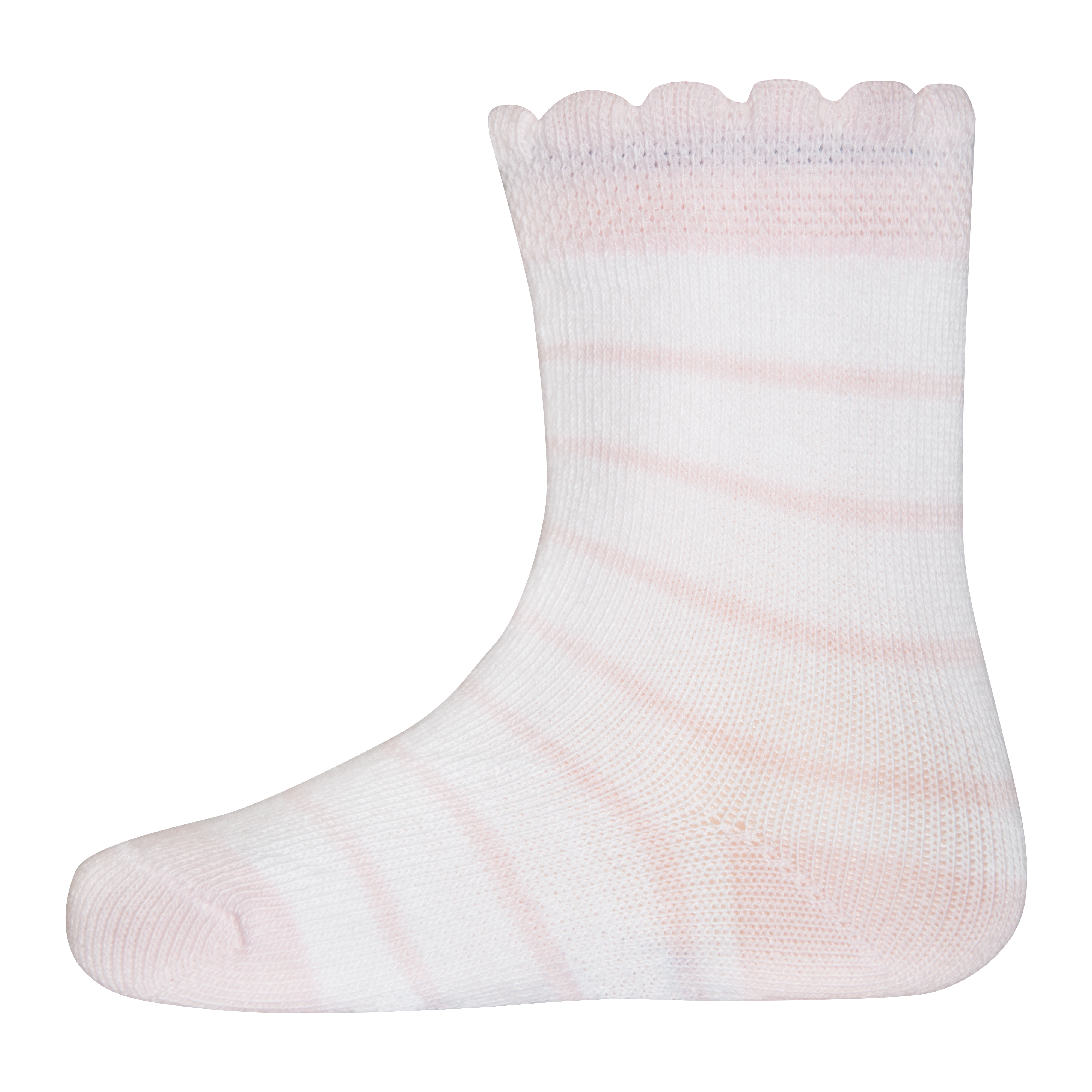 Mädchen-Socken (Doppelpack) Weiß Blume und Ringel 