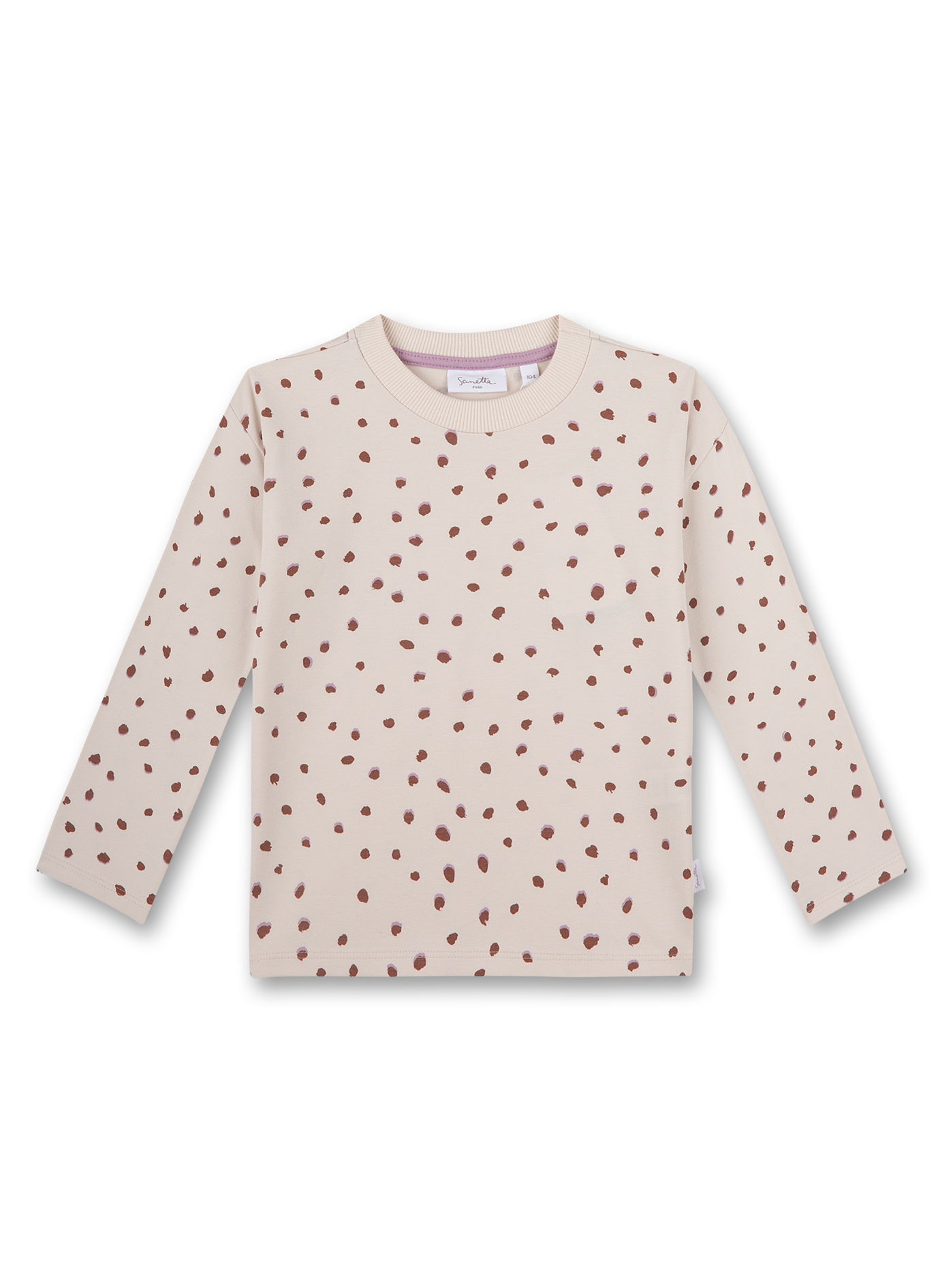 Longsleeve, Beige, Leopard print, Knit, Kids shirt