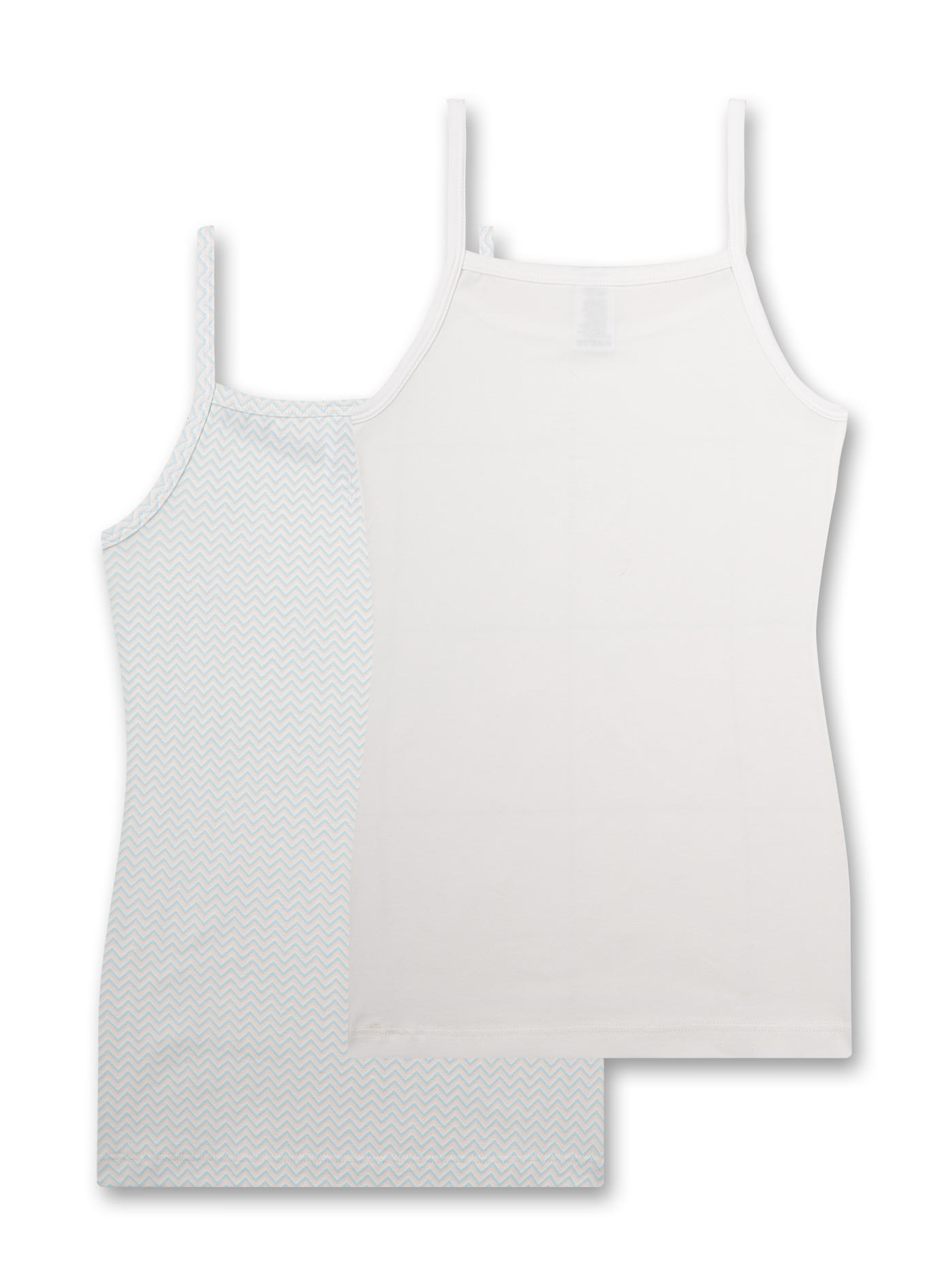 Mädchen-Unterhemd (Doppelpack) Hellblau und Off-White
