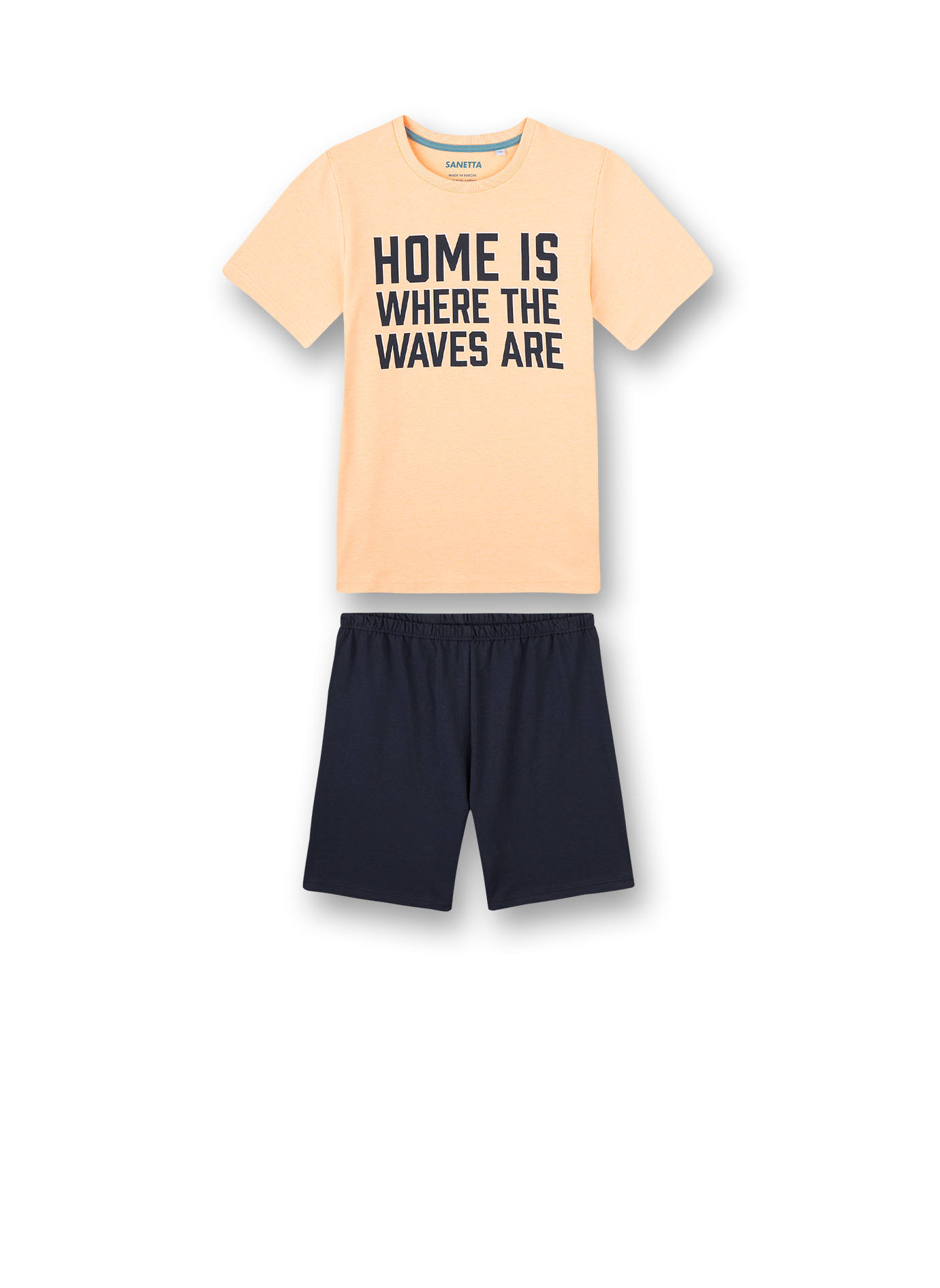 Jungen-Schlafanzug kurz Orange Wave Rider