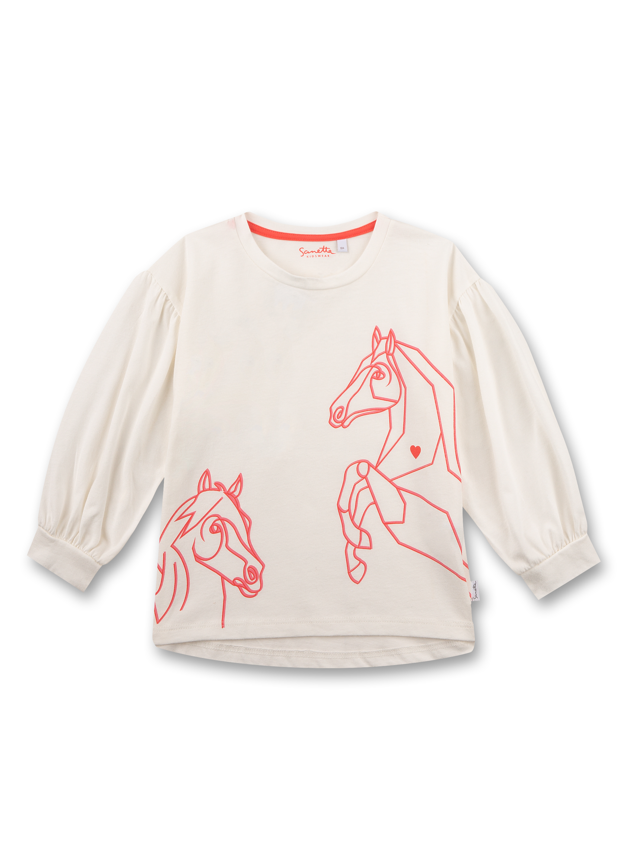 Mädchen-Shirt langarm Off-White
