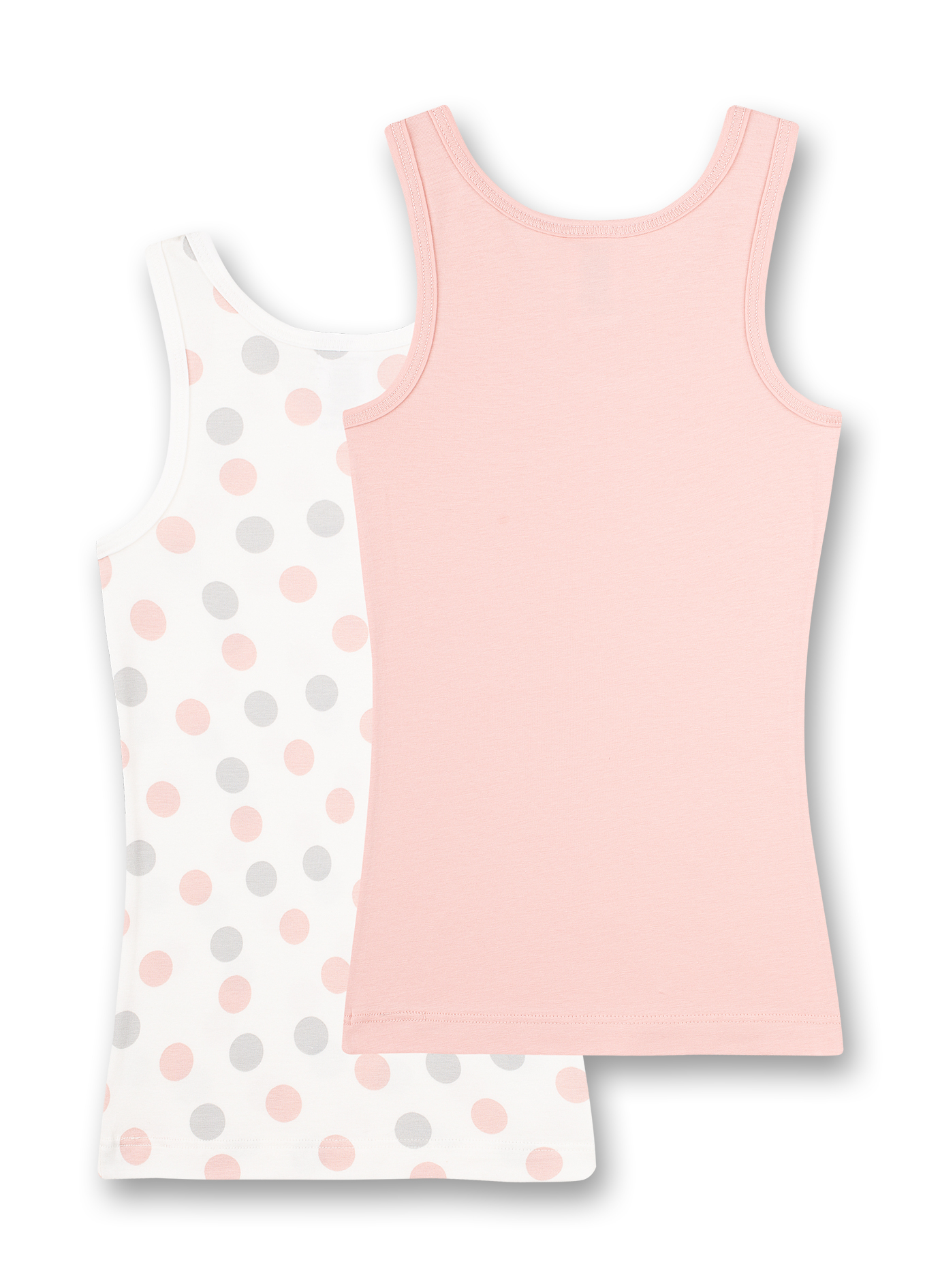 Mädchen-Unterhemd (Doppelpack) Dots-Allover und Rosa