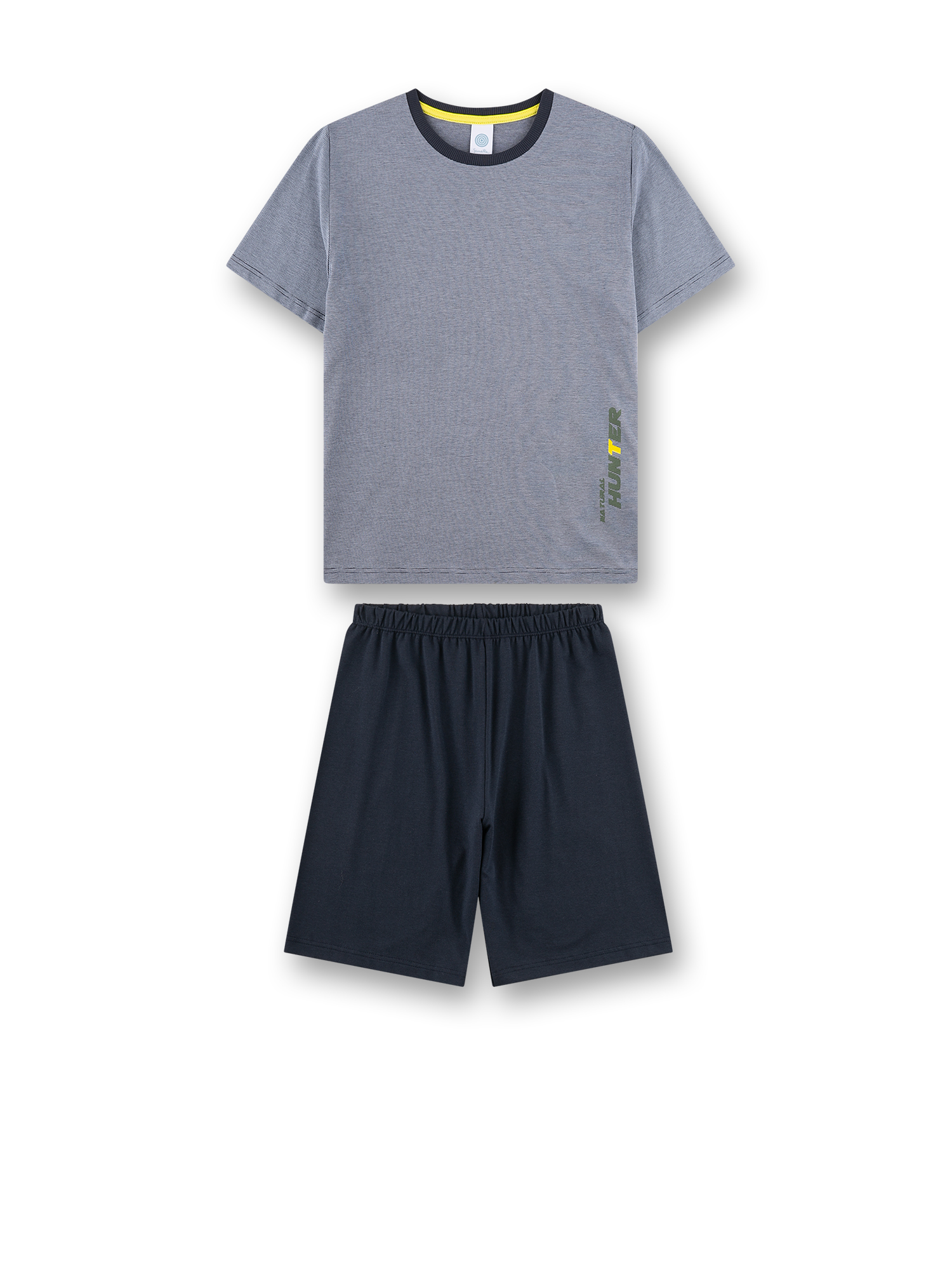 Jungen-Schlafanzug kurz blau geringelt