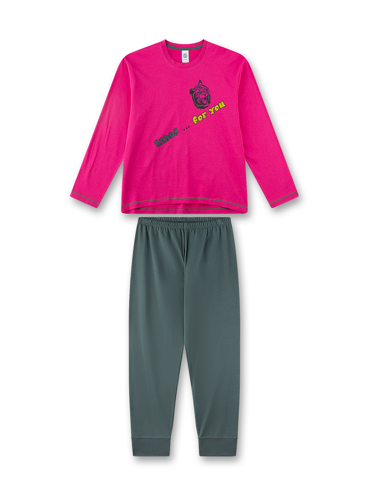 Langarmshirt, Pinkes Oberteil, Graphik-Tee, Zweiteiliges Set, Alltagskleidung