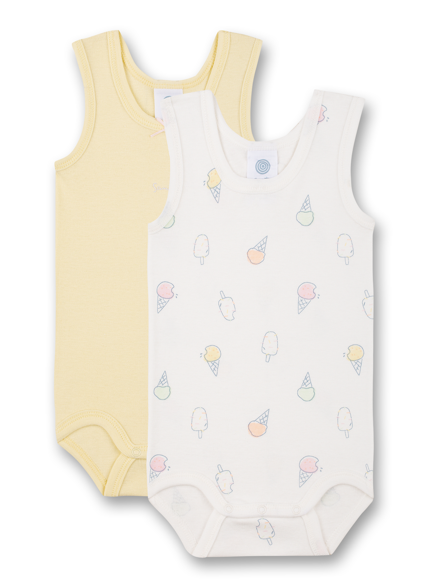 Body ärmellos (Doppelpack) Off-White und Gelb Ice Baby